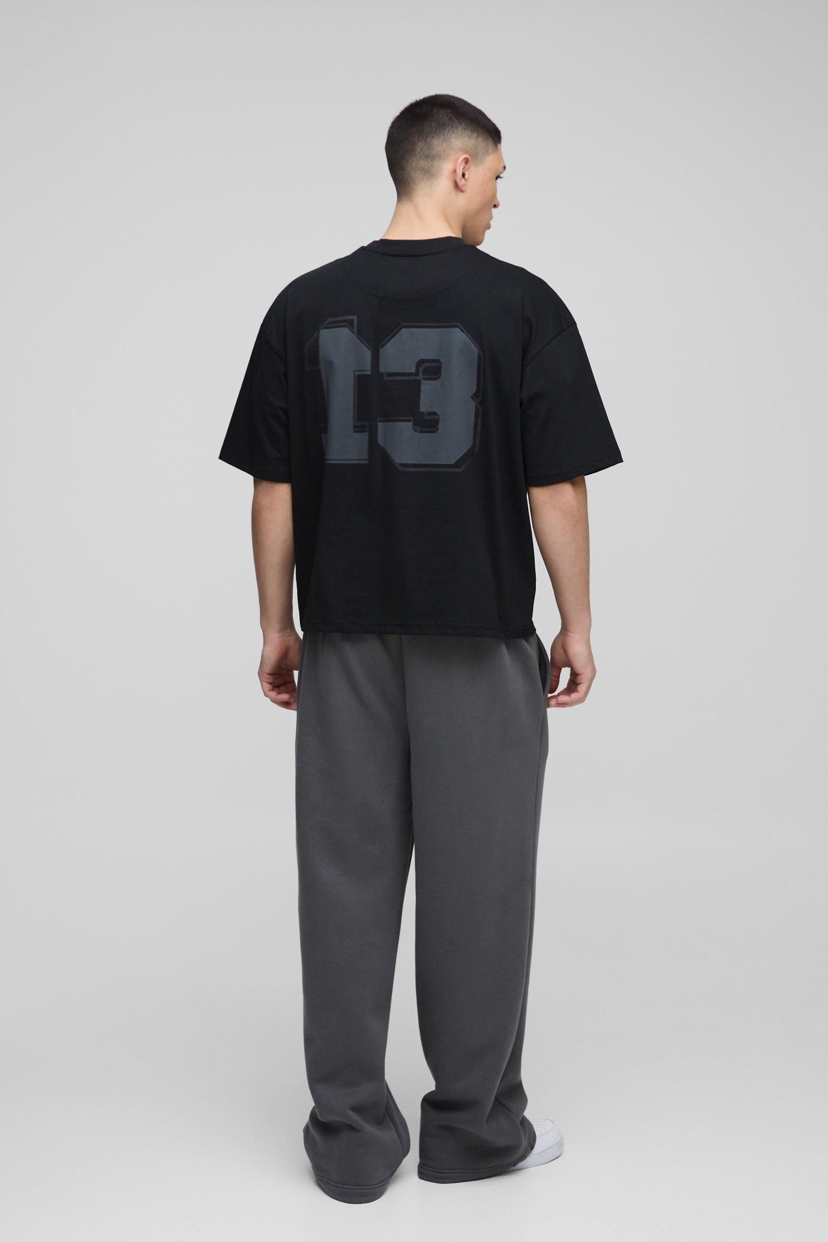 Oversized Boxy Heavyweight Varsity T-Shirt | boohooMAN USA Product Image