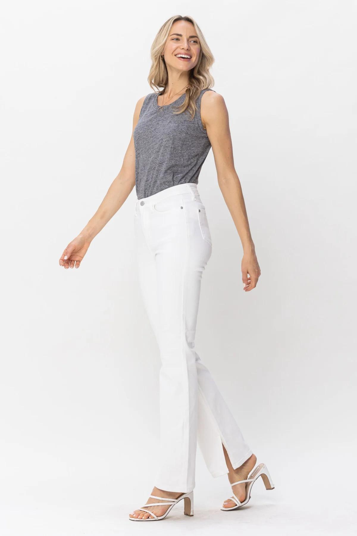Judy Blue High Waist Side Slit Slim Boot Cut Jeans Product Image
