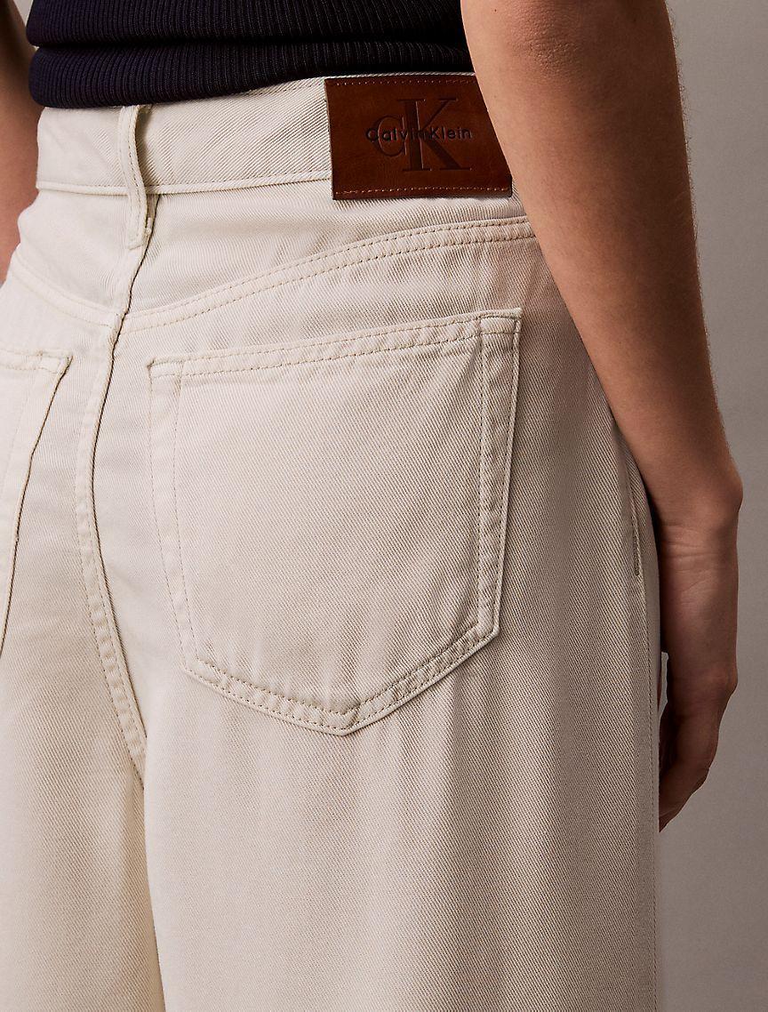 Pleated Relaxed Bermuda Denim Shorts Product Image