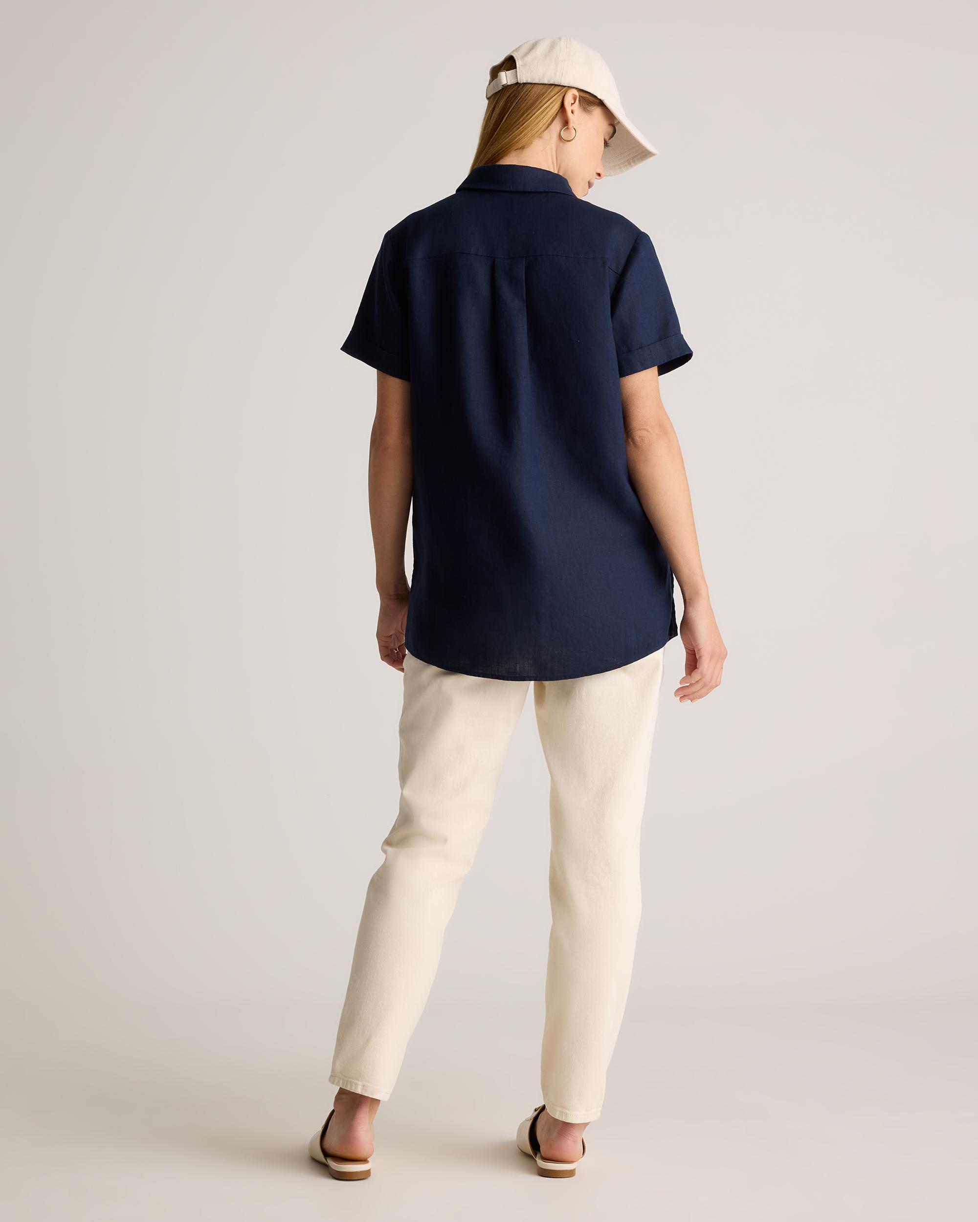 Quince | Women's 100% European Linen Maternity Camp Shirt Size XL Product Image