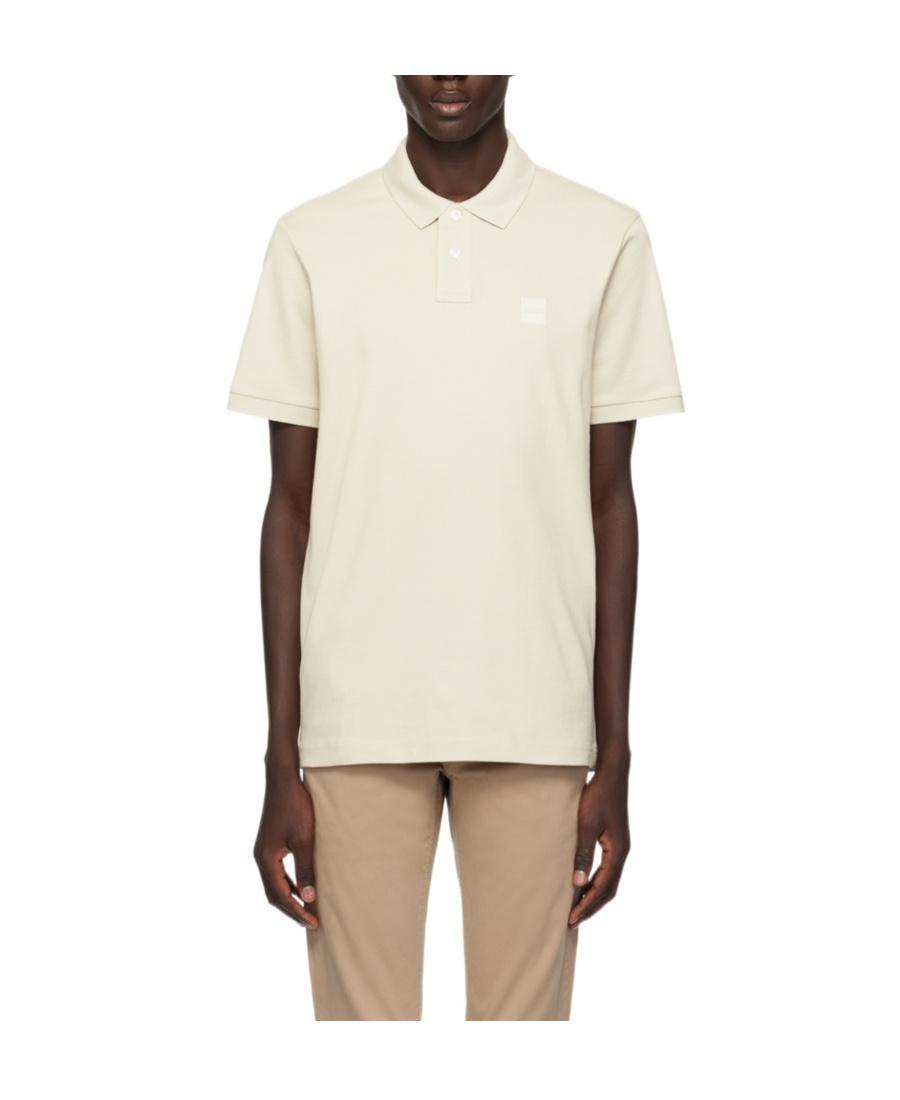 HUGO BOSS Logo Short-sleeved Polo Shirt In White Product Image