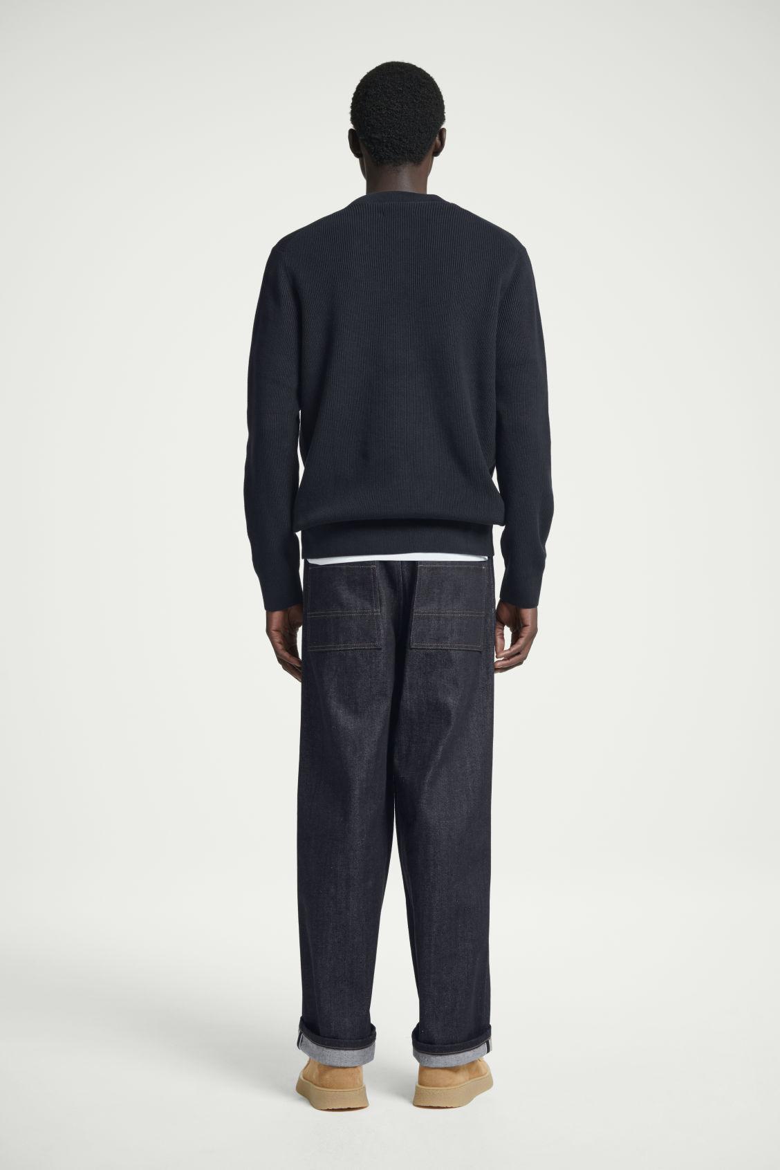 REGULAR RIBBED-KNIT COTTON SWEATER Product Image