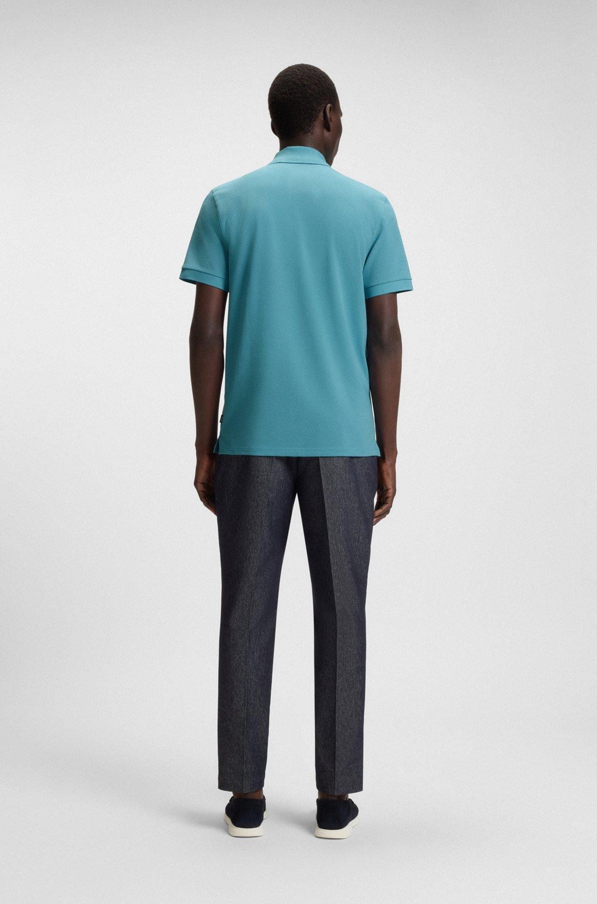 BOSS - Pallas polo shirt in cotton piqué with logo details - Light Blue Product Image