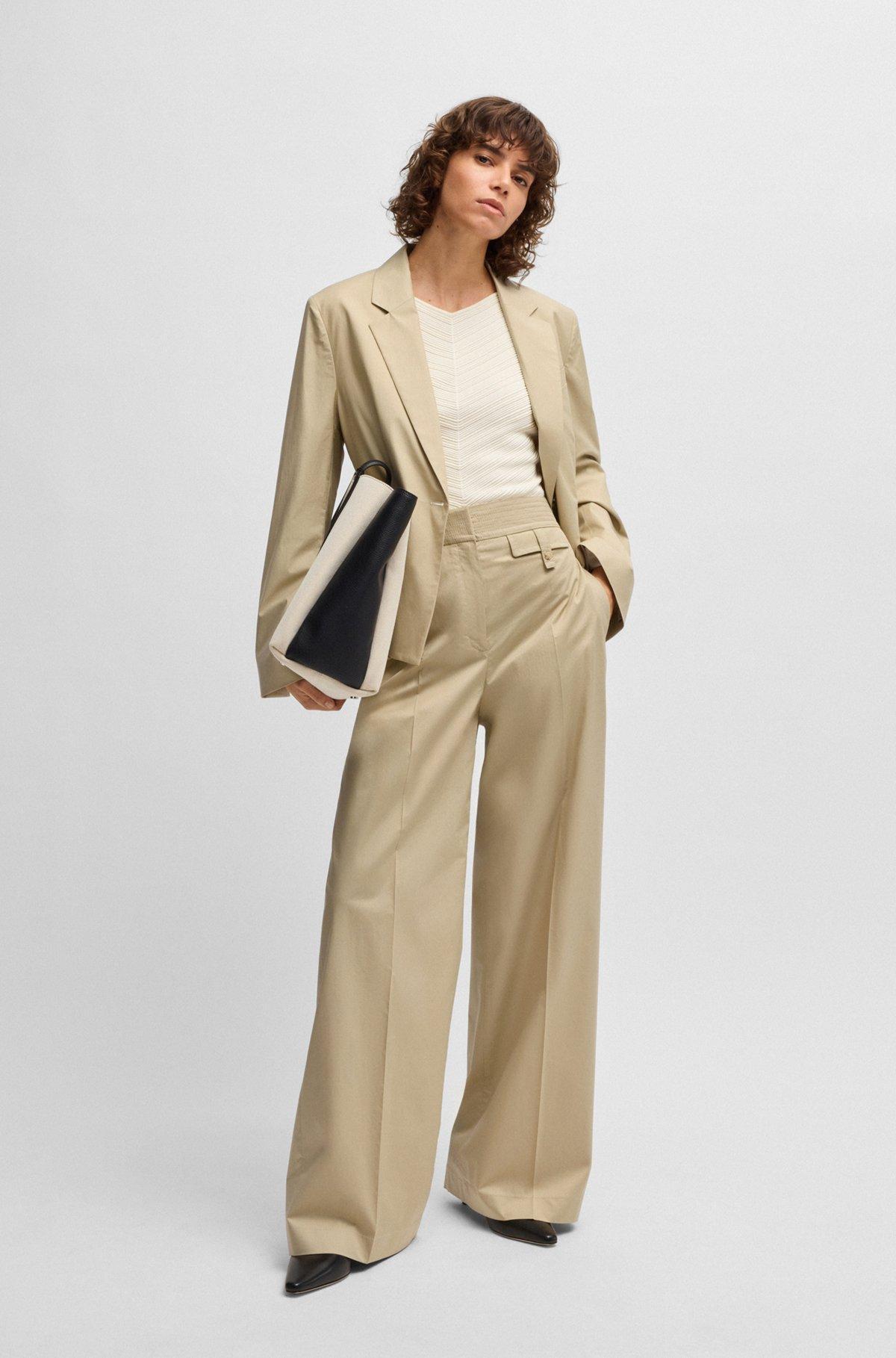 Single-button blazer in airy stretch cotton Product Image