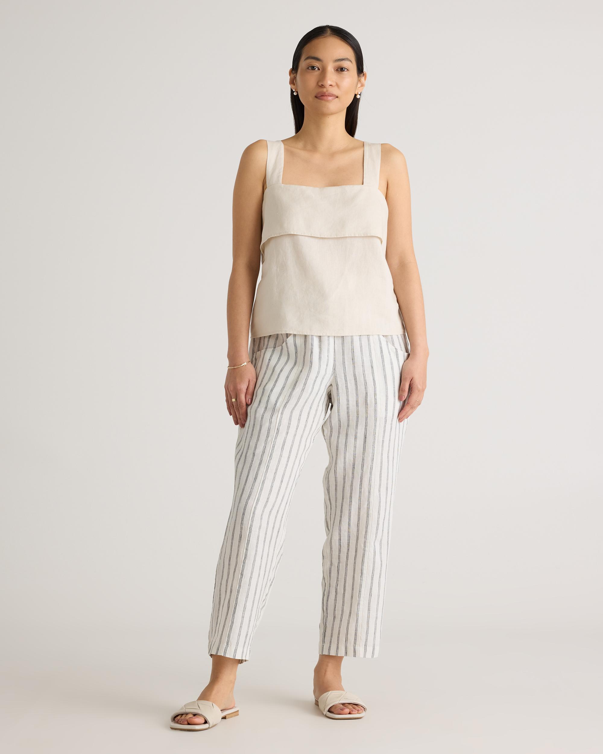 Quince | Women's 100% European Linen Tapered Ankle Pants Product Image
