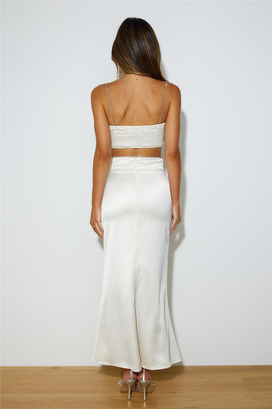 Making Heads Turn Maxi Skirt Champagne Product Image