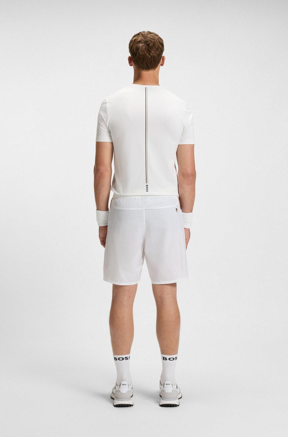 BOSS - Active tennis shorts in stretch fabric with moisture management - White Product Image