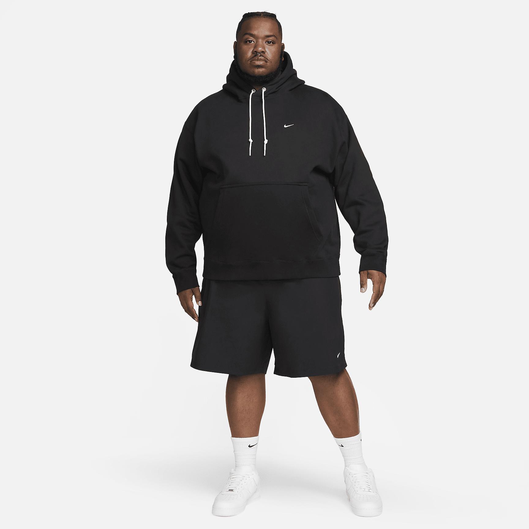 Nike Mens Solo Swoosh Fleece Pullover Hoodie | DX1355-010 Product Image