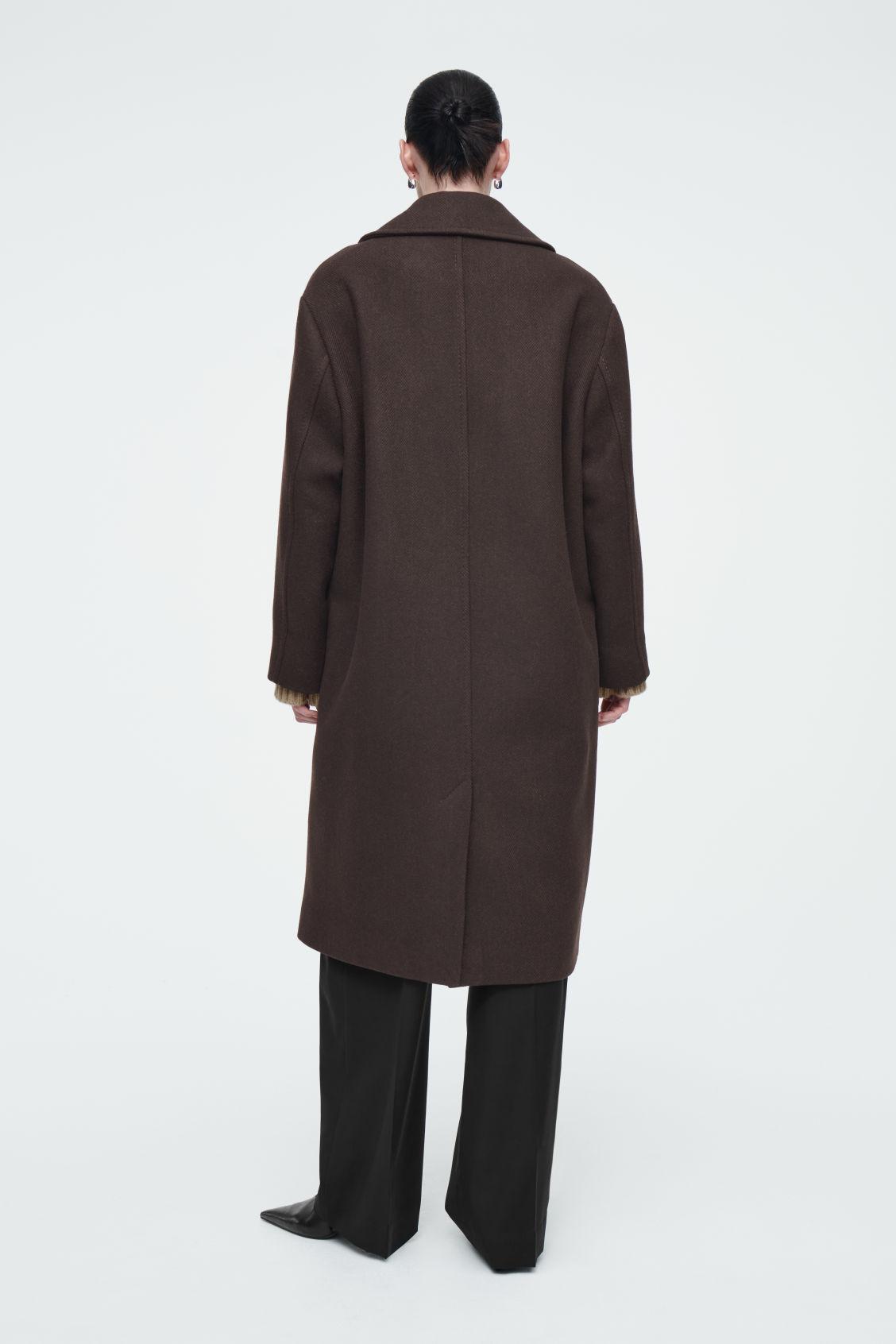 DOUBLE-BREASTED WOOL-HERRINGBONE COAT Product Image