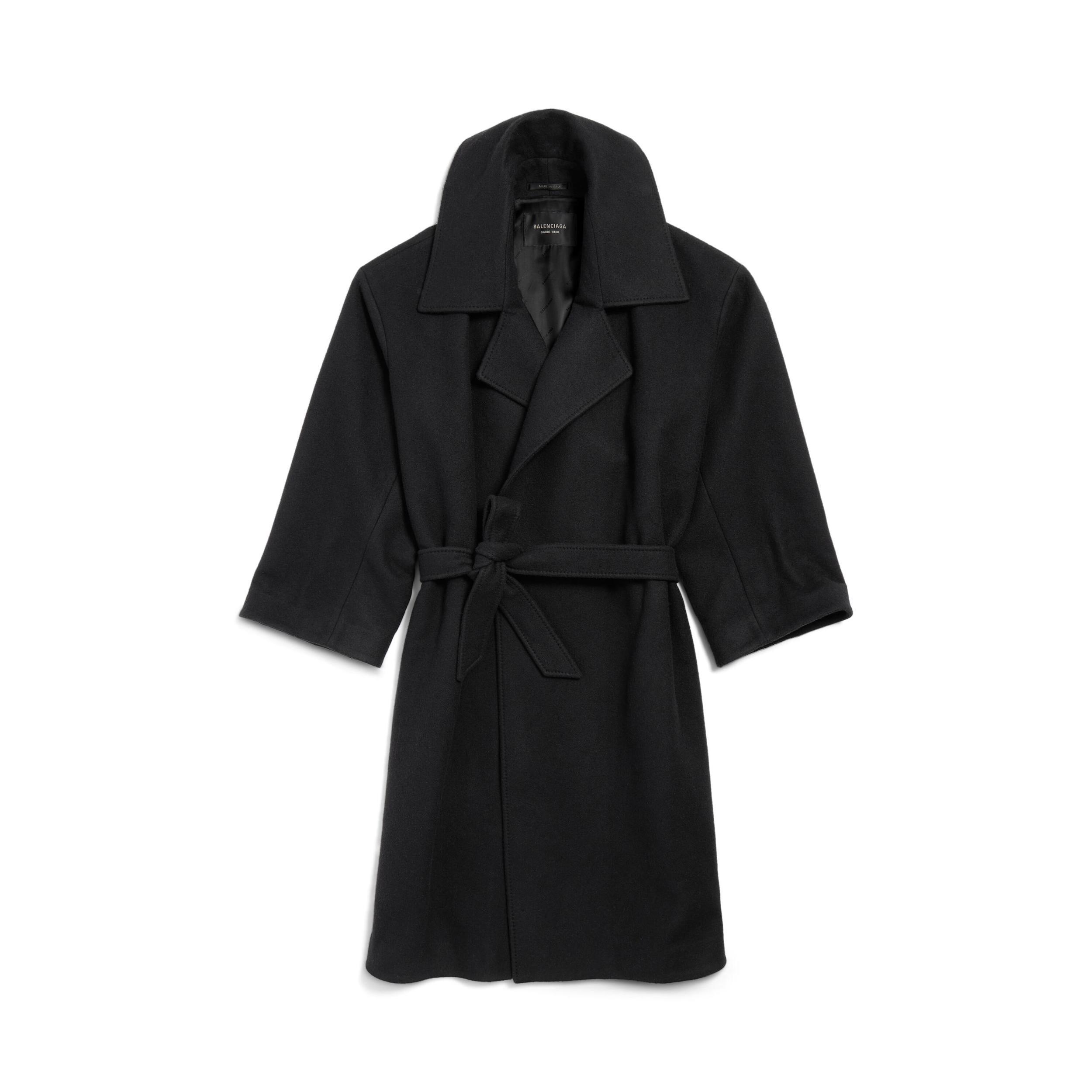 Women's High Collar Coat in Black Product Image