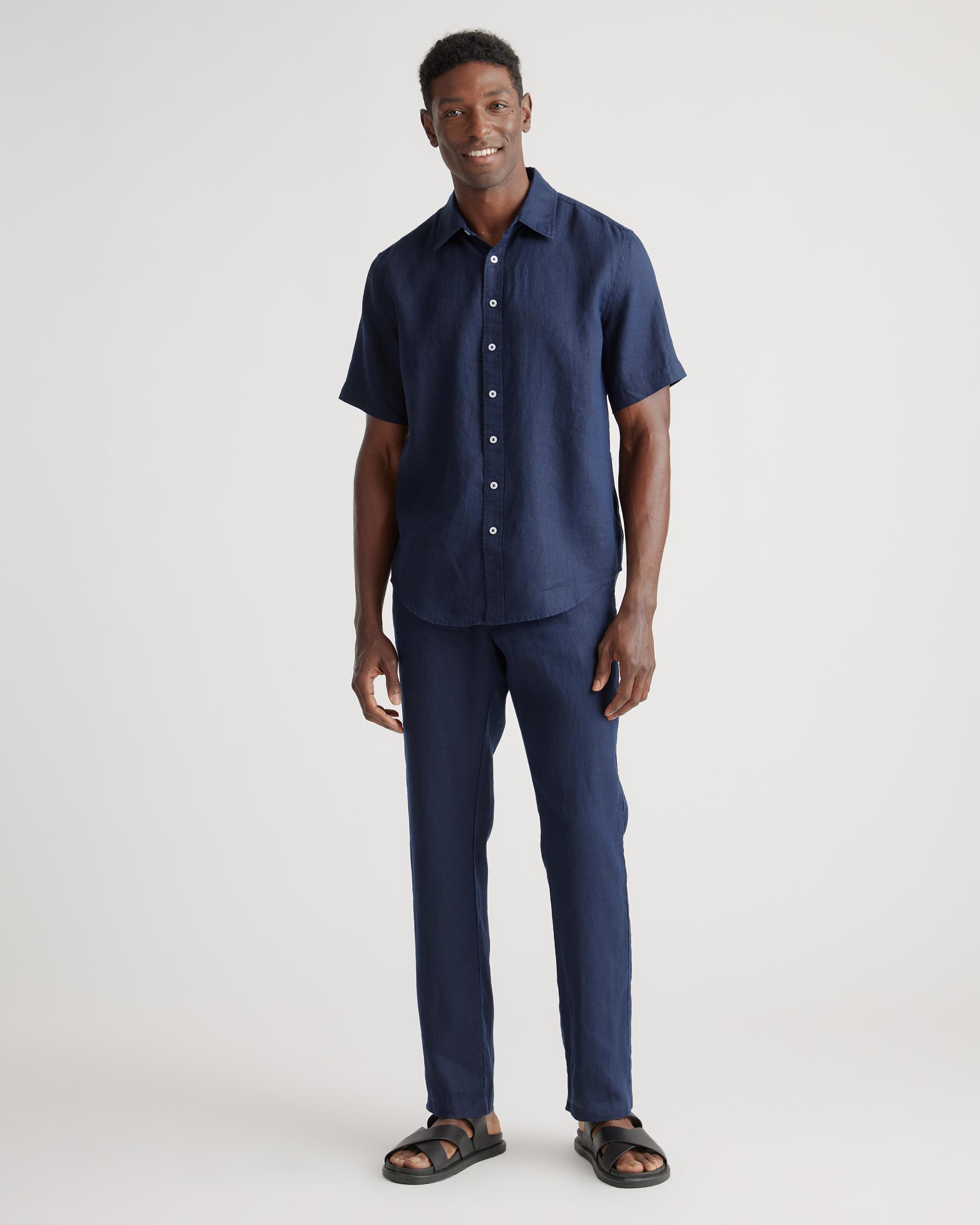Quince | Men's 100% European Linen Relaxed Short Sleeve Shirt Product Image