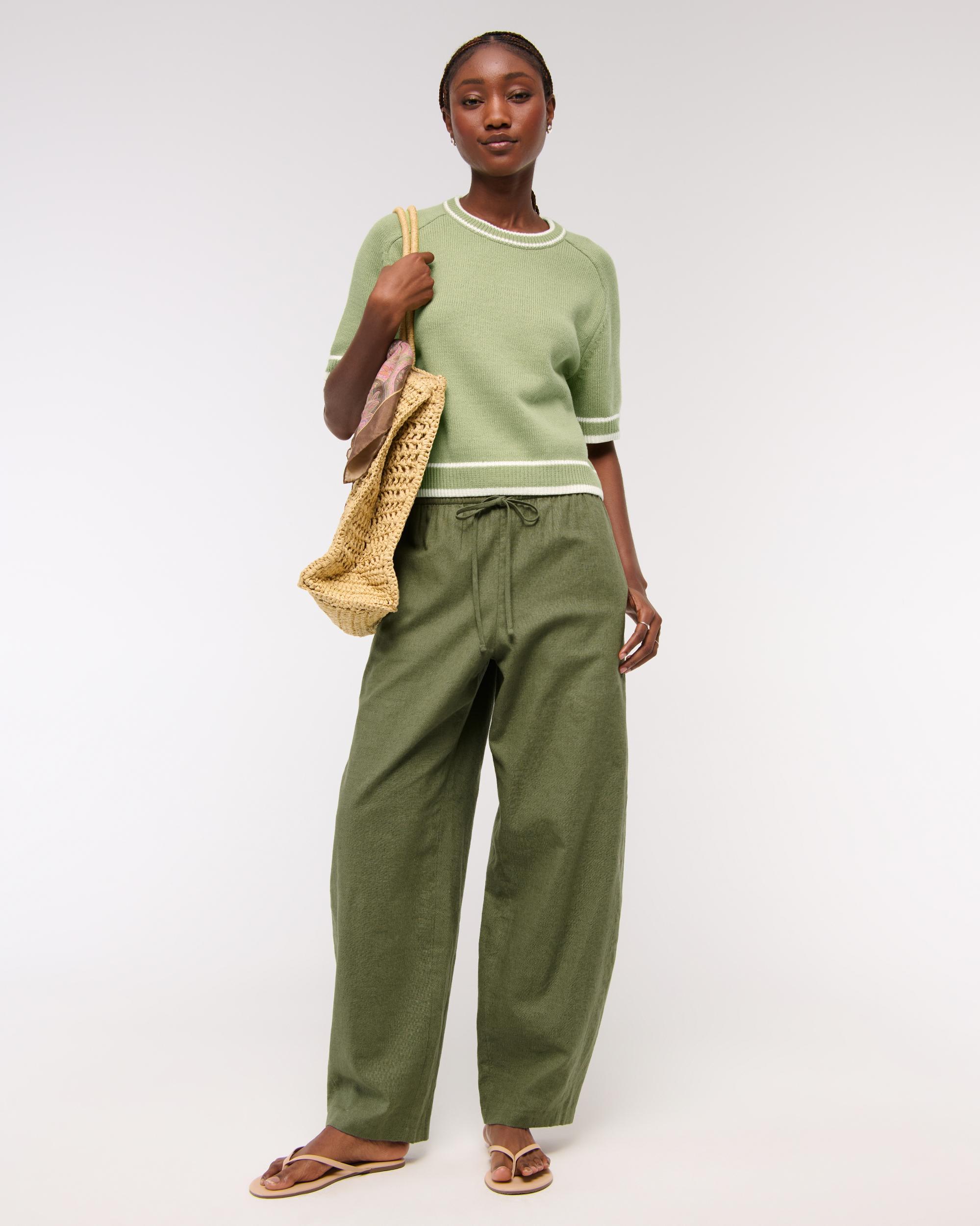 The A&F Madeline Textural Crew Sweater Tee Product Image