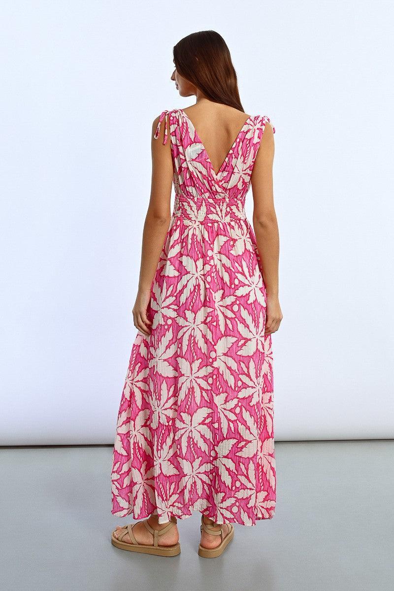 LONG V-NECK DRESS Product Image