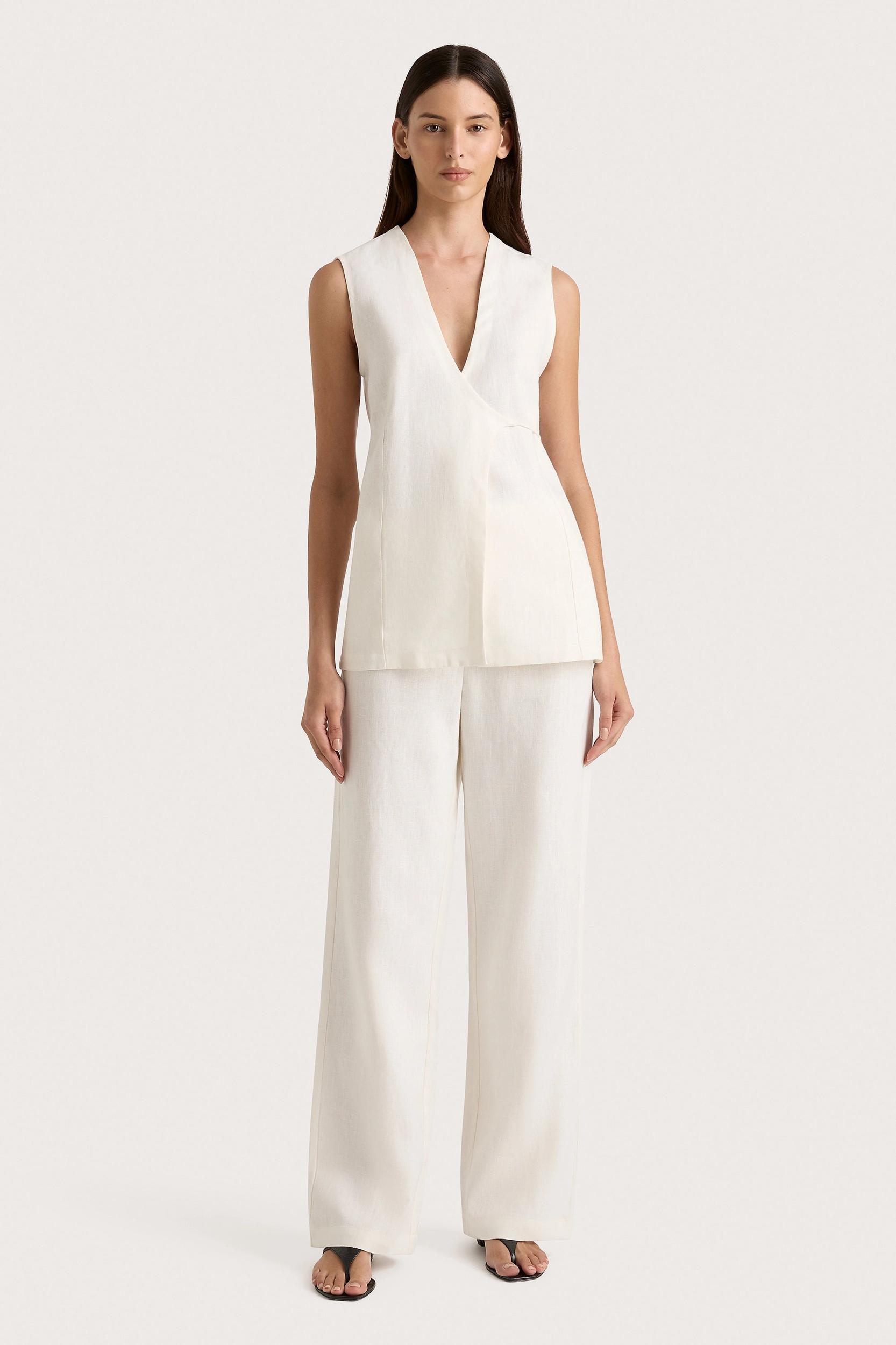 Lulea Wrap Vest White - Final Sale - Final Sale Product Image