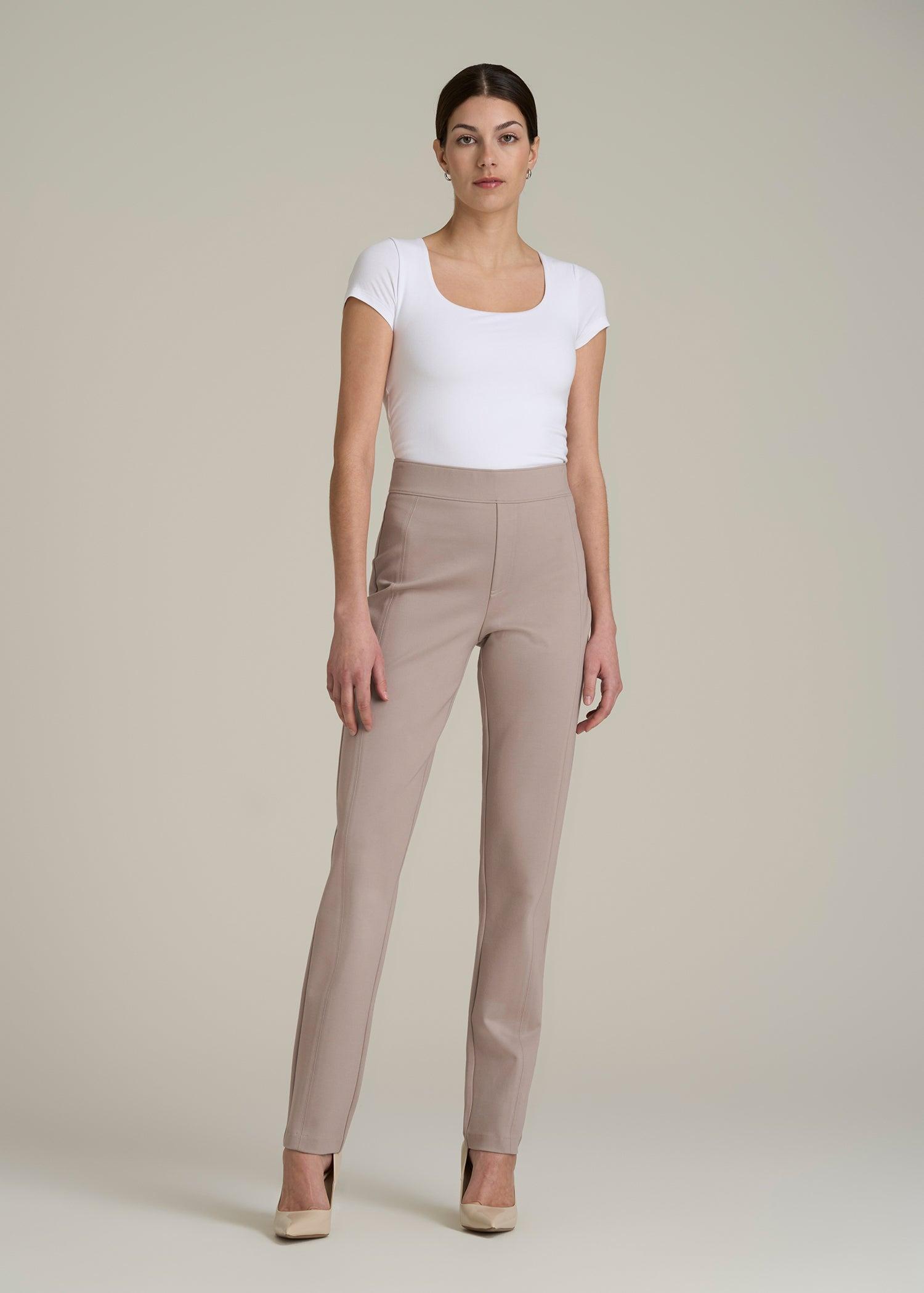 Pull-on Slim Dress Pants for Tall Women in Truly Taupe Product Image