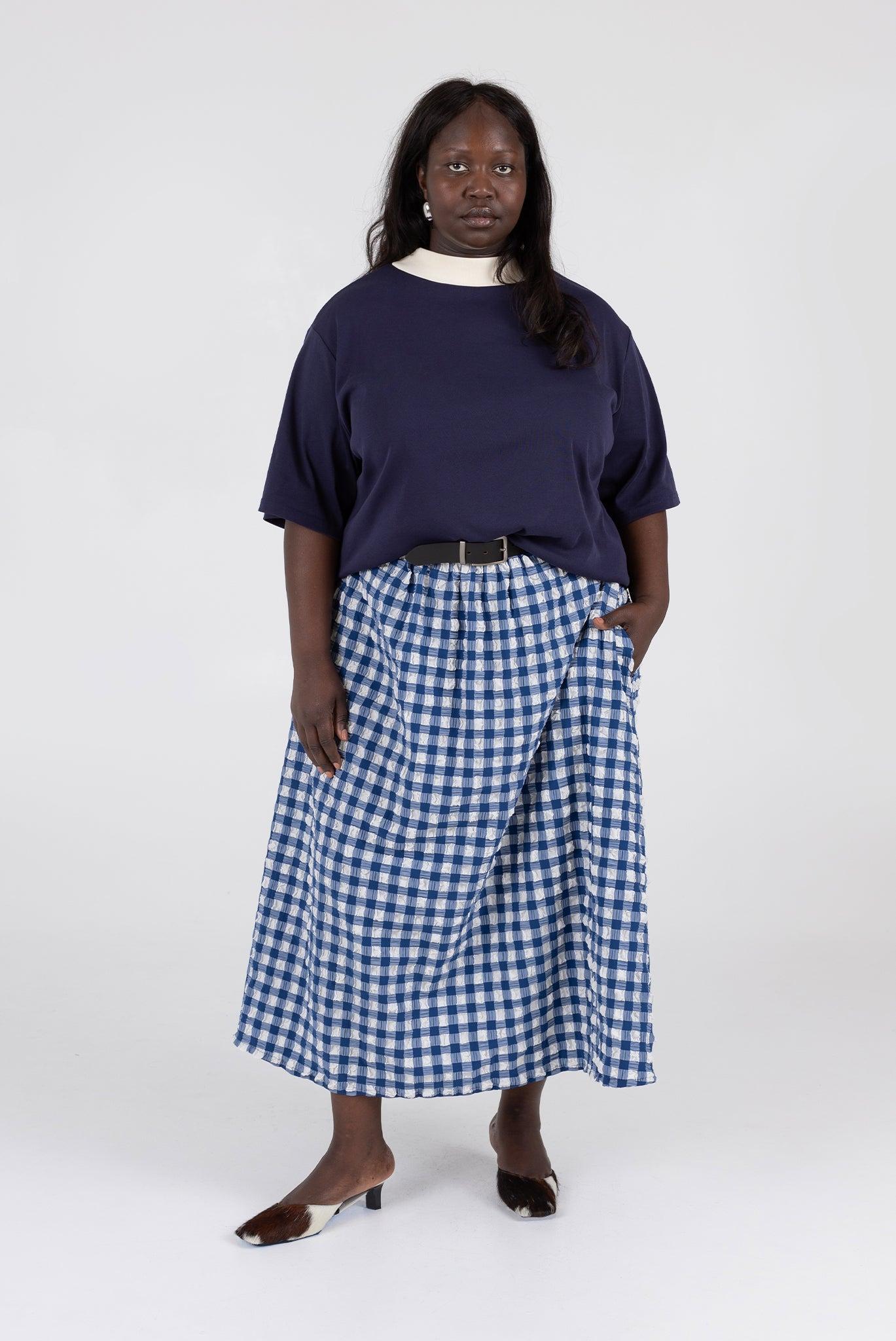 Saturday Skirt - Navy Check Product Image