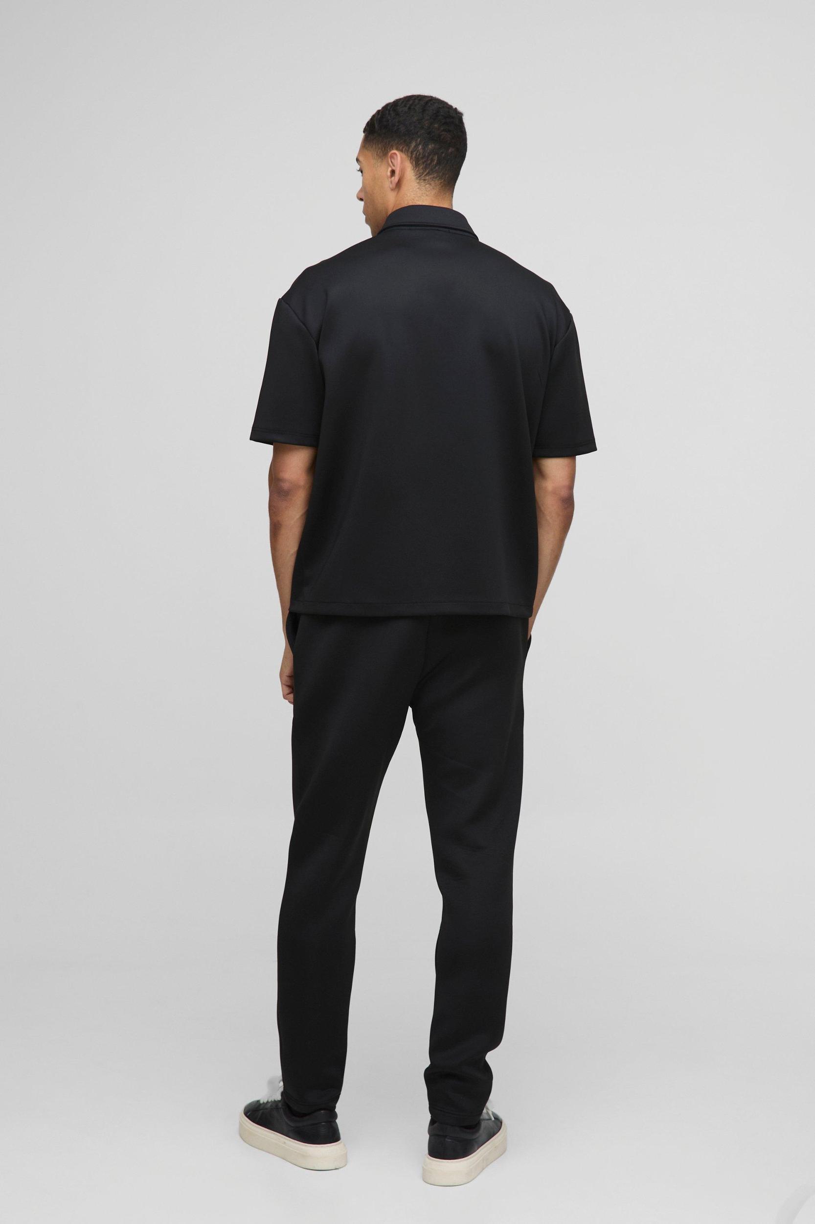 Oversized Scuba Concealed Placket Shirt | boohooMAN USA Product Image