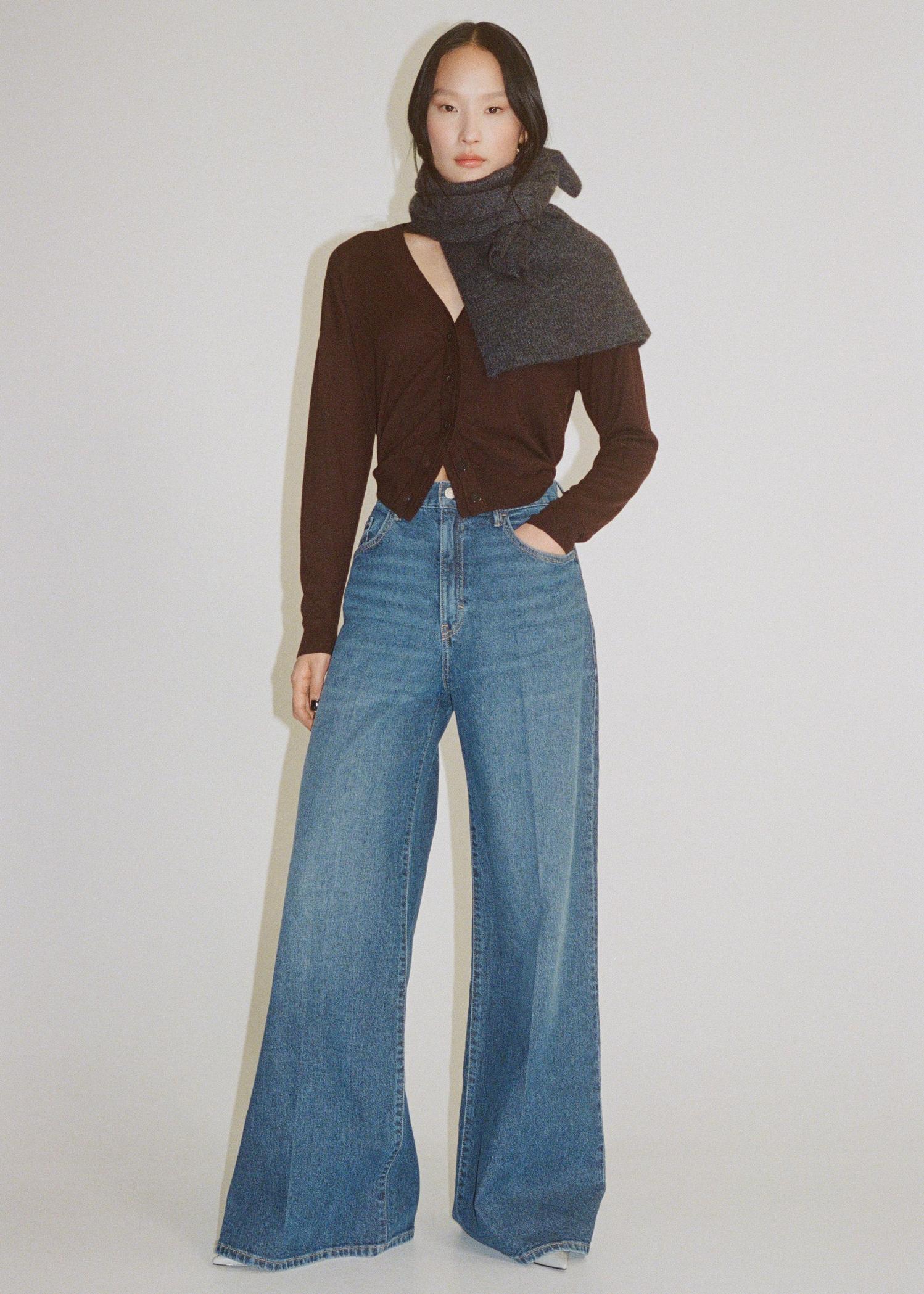 High-rise wideleg jeans - Women | MANGO USA Product Image