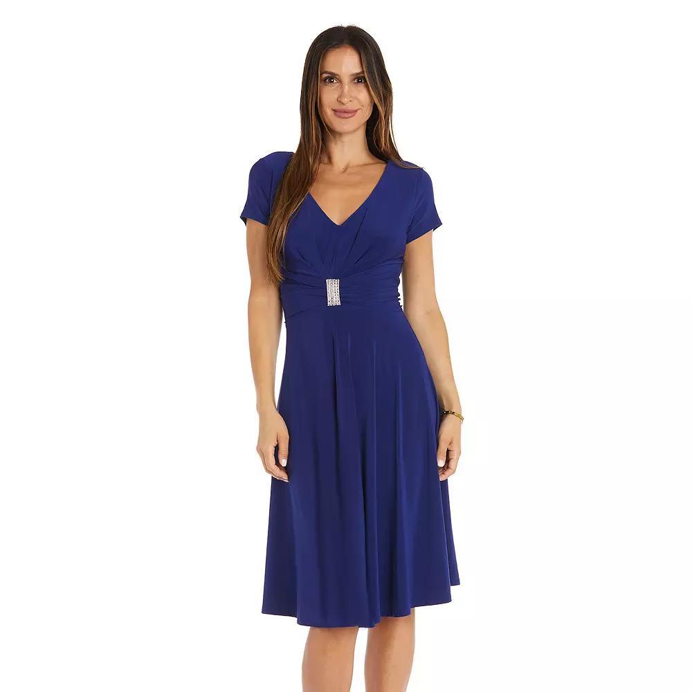 Women's R&M Richards Sculpt Waist Fit And Flare Dress, Size: 12, Black Product Image