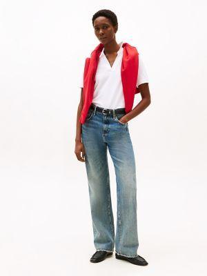 Open Placket Stretch-Cotton Polo Product Image