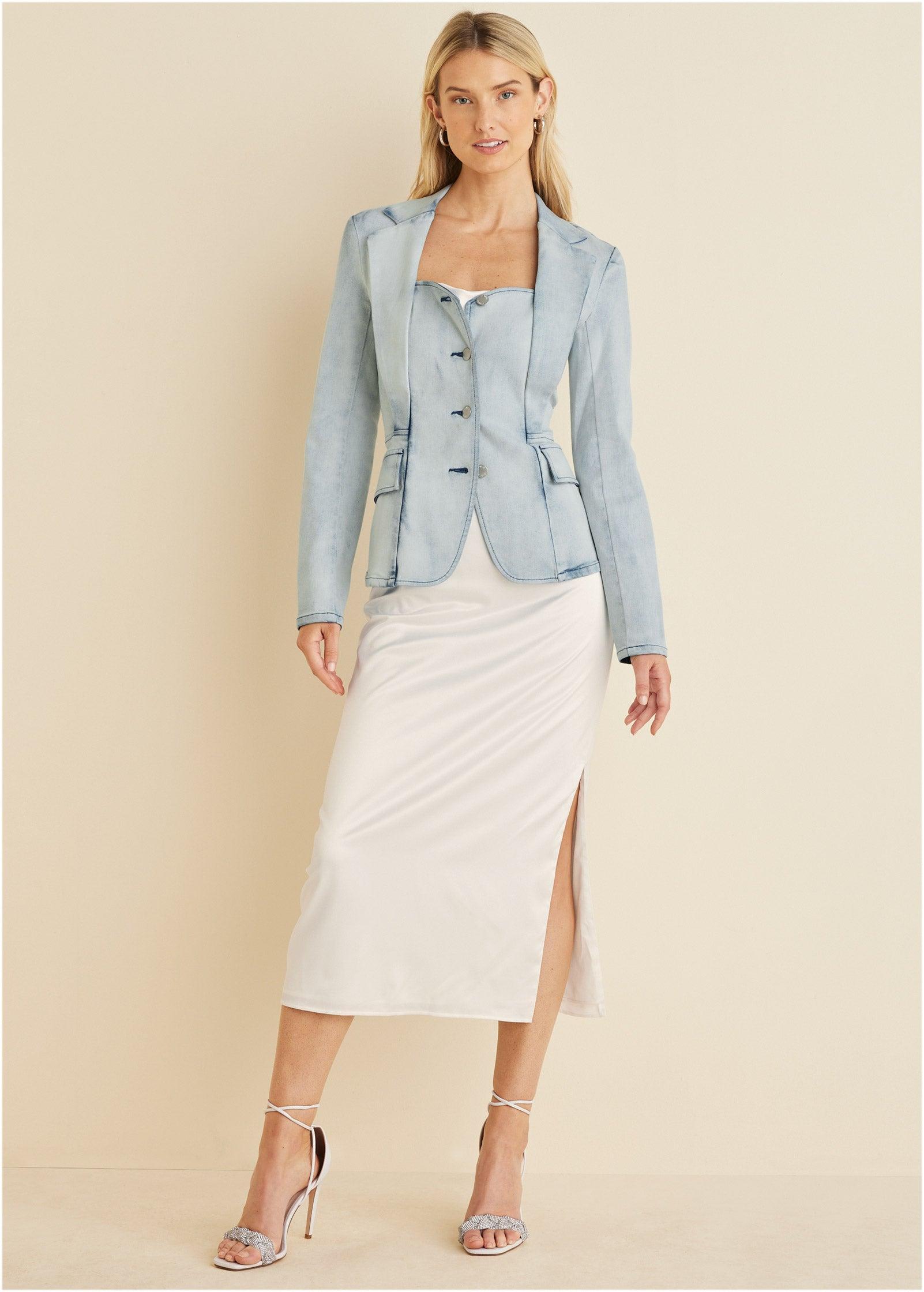 Sweetheart Denim Blazer - Light Wash Product Image
