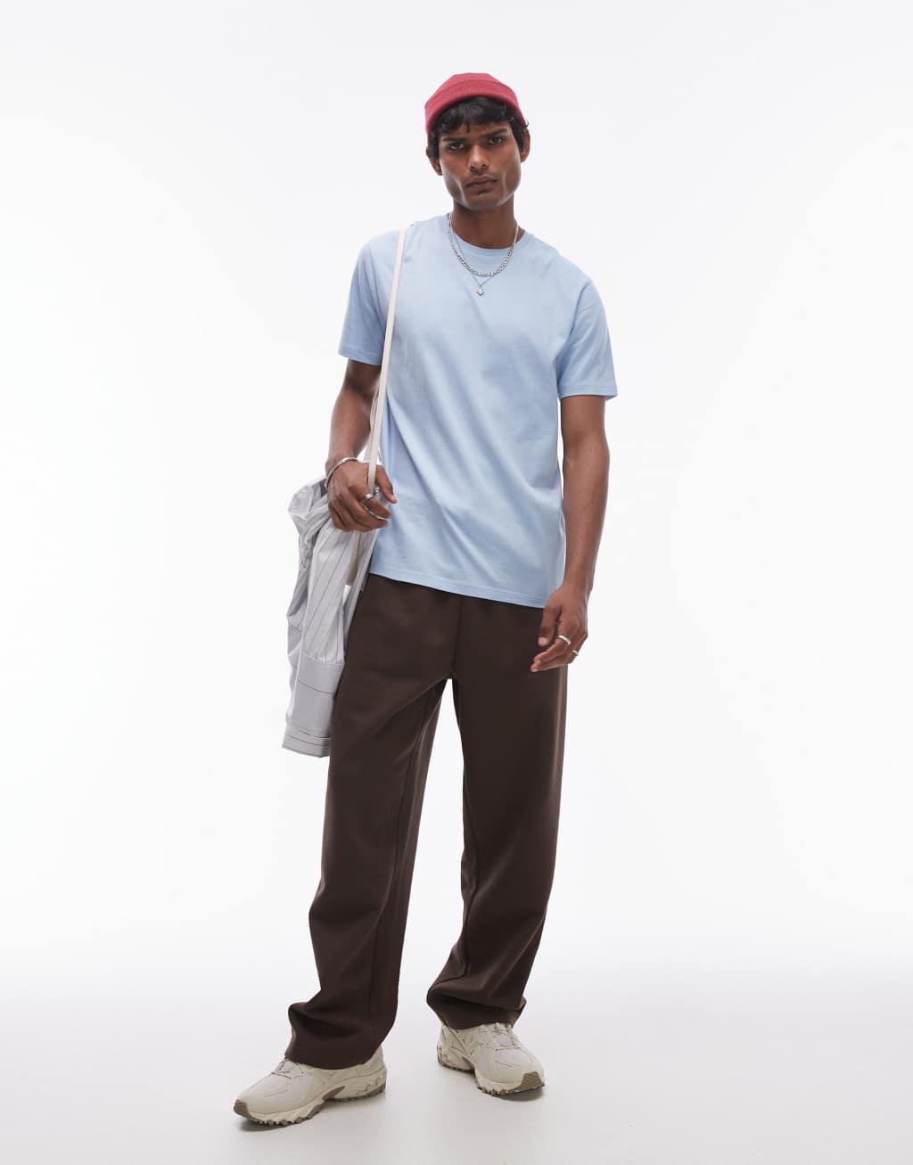 Topman regular fit T-shirt in blue Product Image