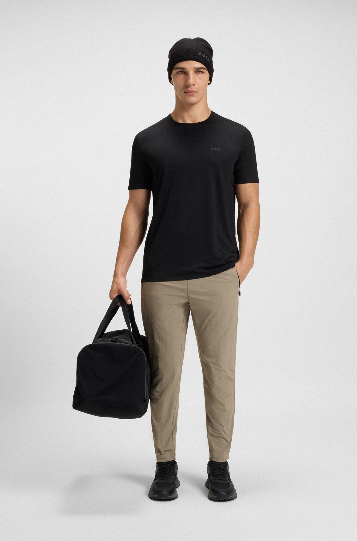 Quick-dry stretch-jersey T-shirt with decorative reflective artwork Product Image