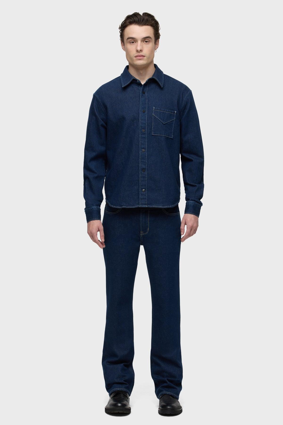 Long Sleeve Denim Shirt Male Product Image