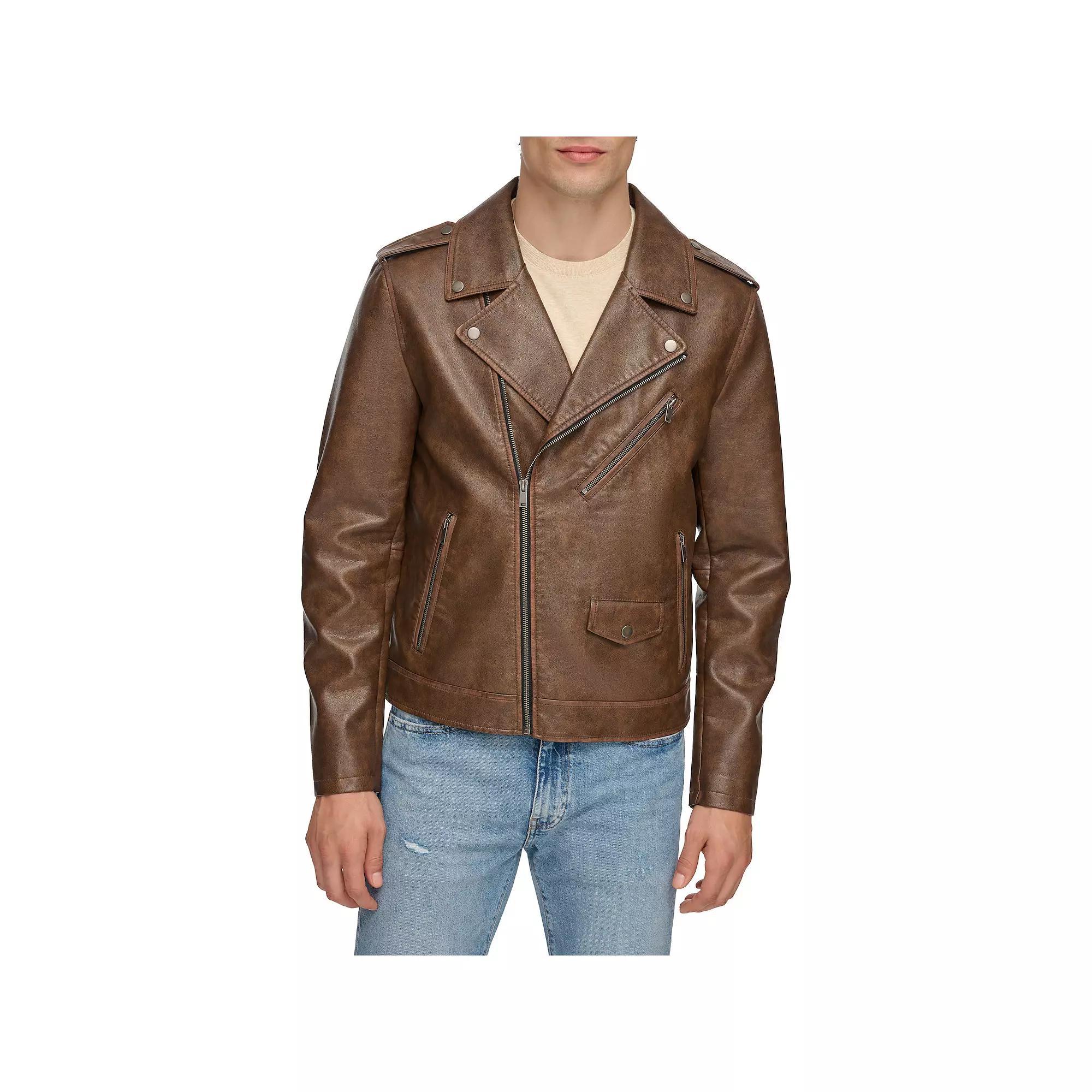 Men's Levi's® Faux Leather Moto Jacket, Size: Small, Saddle Product Image