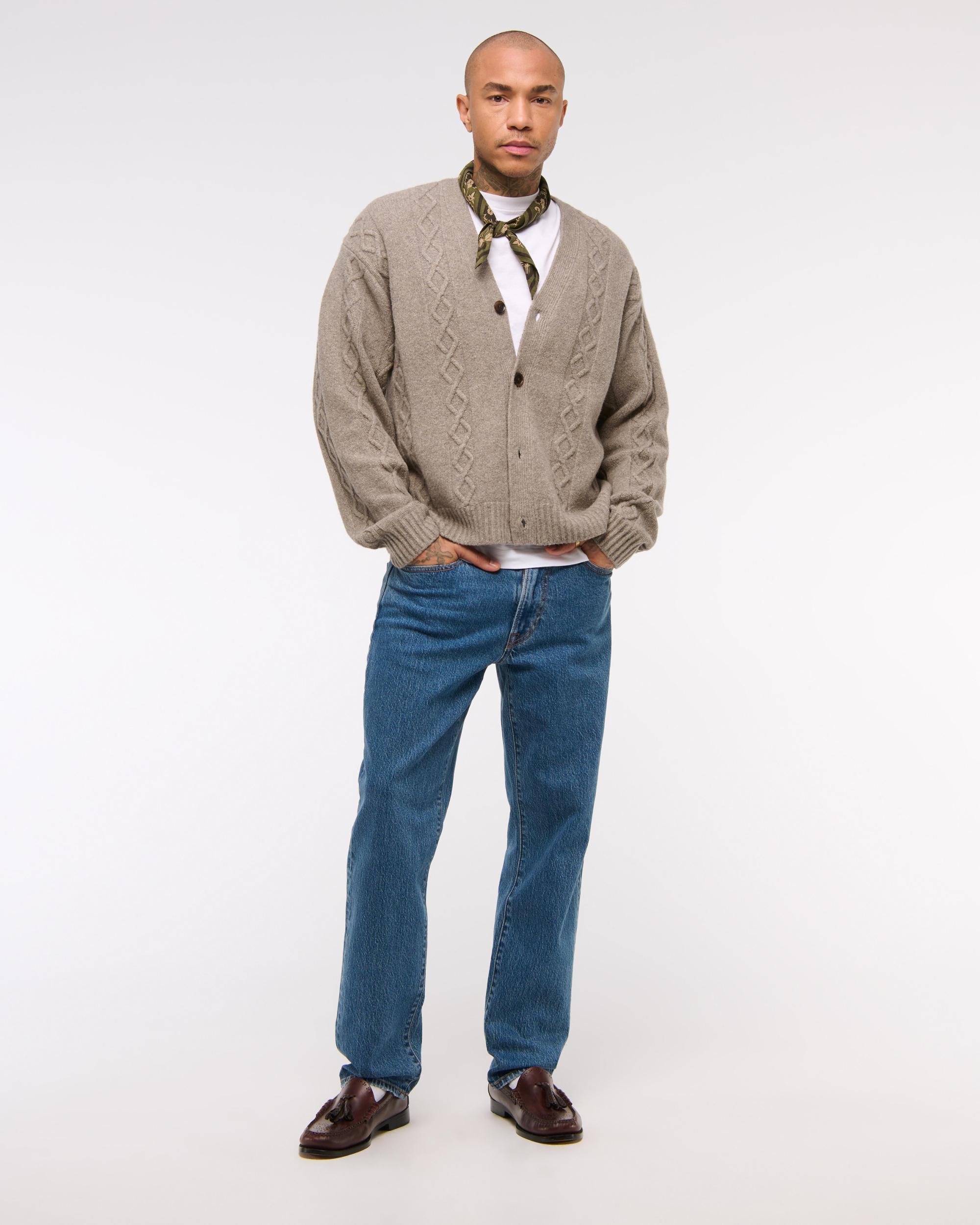 Cropped Cable Cardigan Product Image