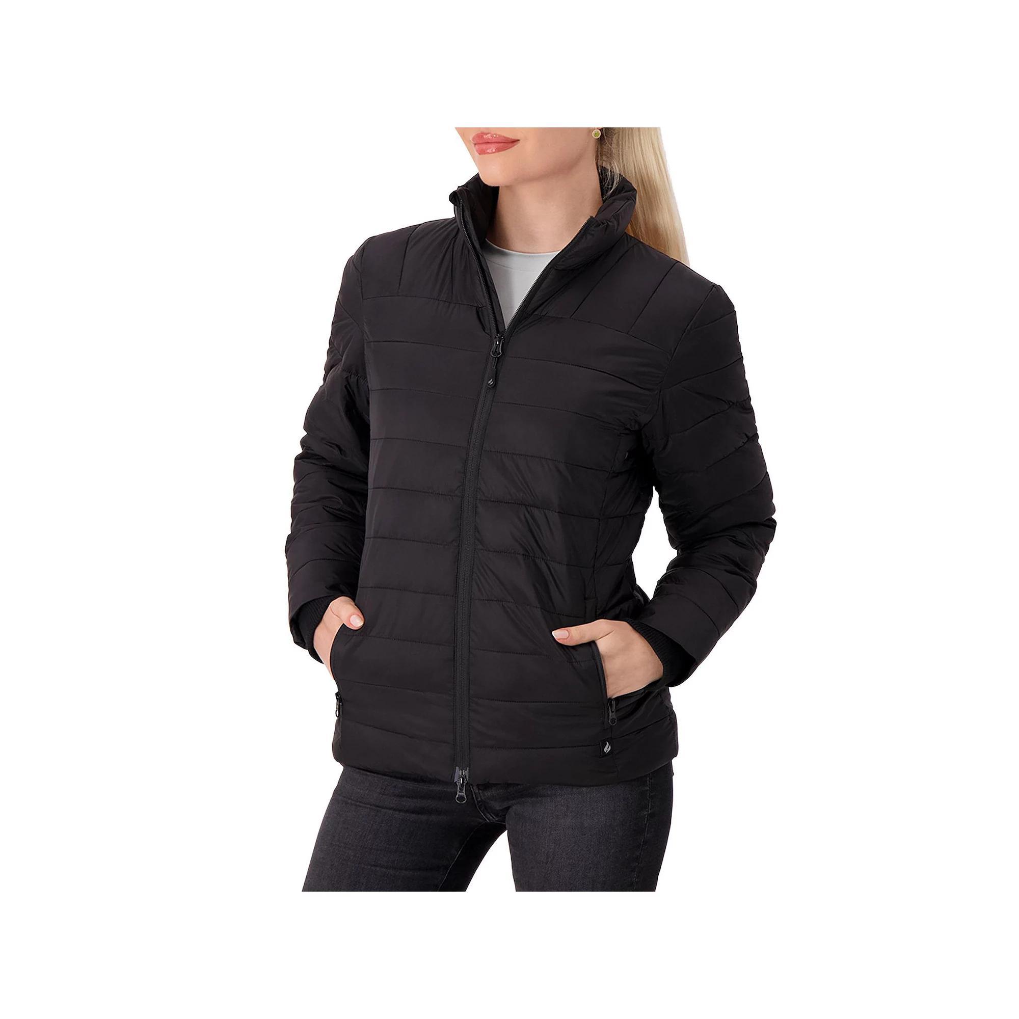 Women's Heat Holders Penelope Heatweaver Lined Double Zipper Puffer Jacket, Size: XXL, Black Product Image