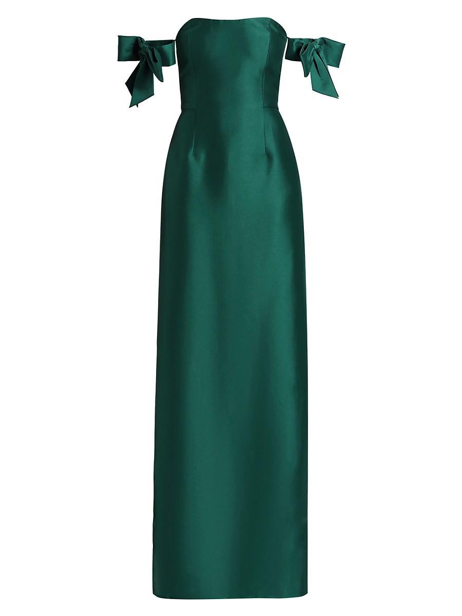 Womens Marlena Satin Off-The-Shoulder Gown Product Image