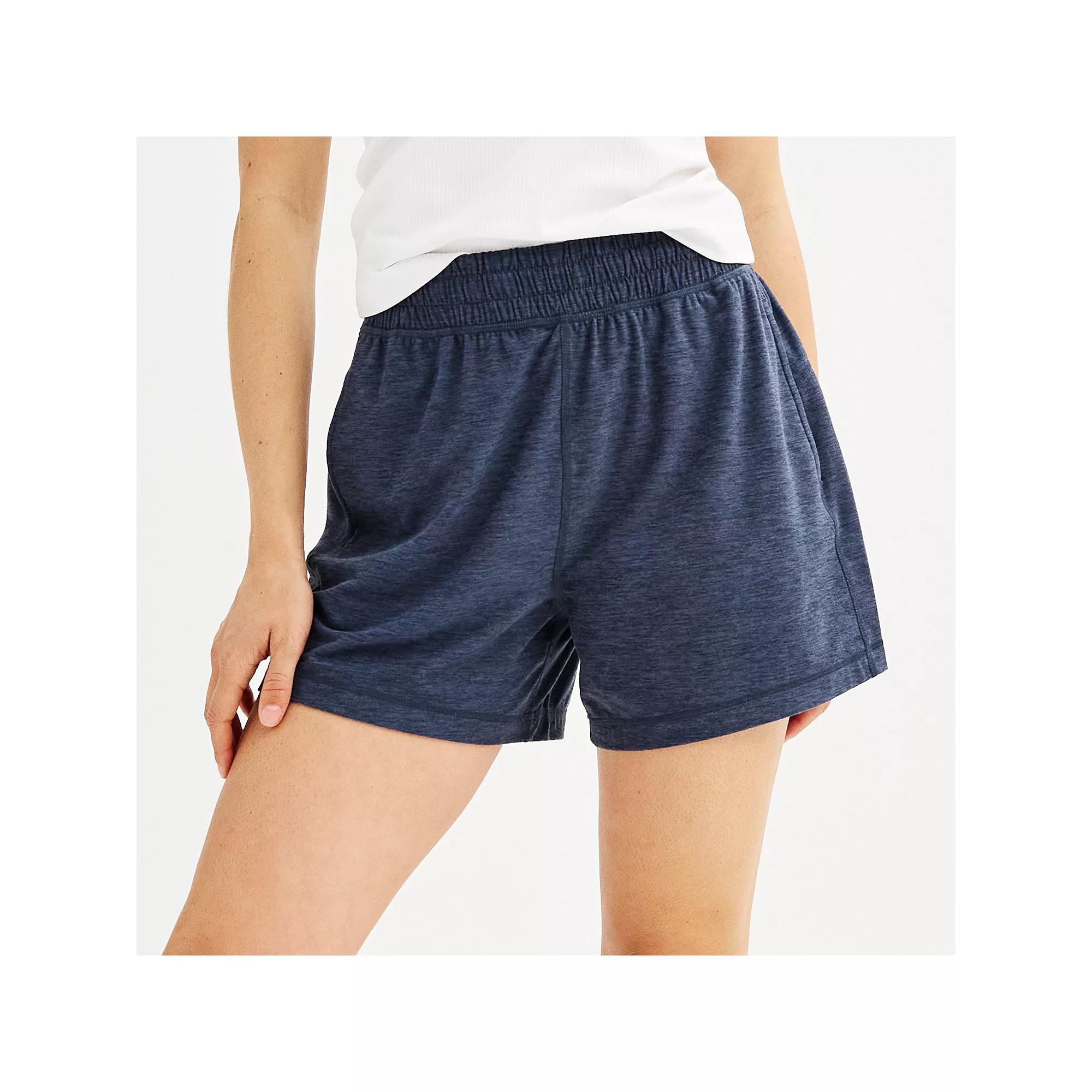 Women's FLX Wander Boyfriend High-Rise Shorts, Size: XS, Black Grey Coal Product Image
