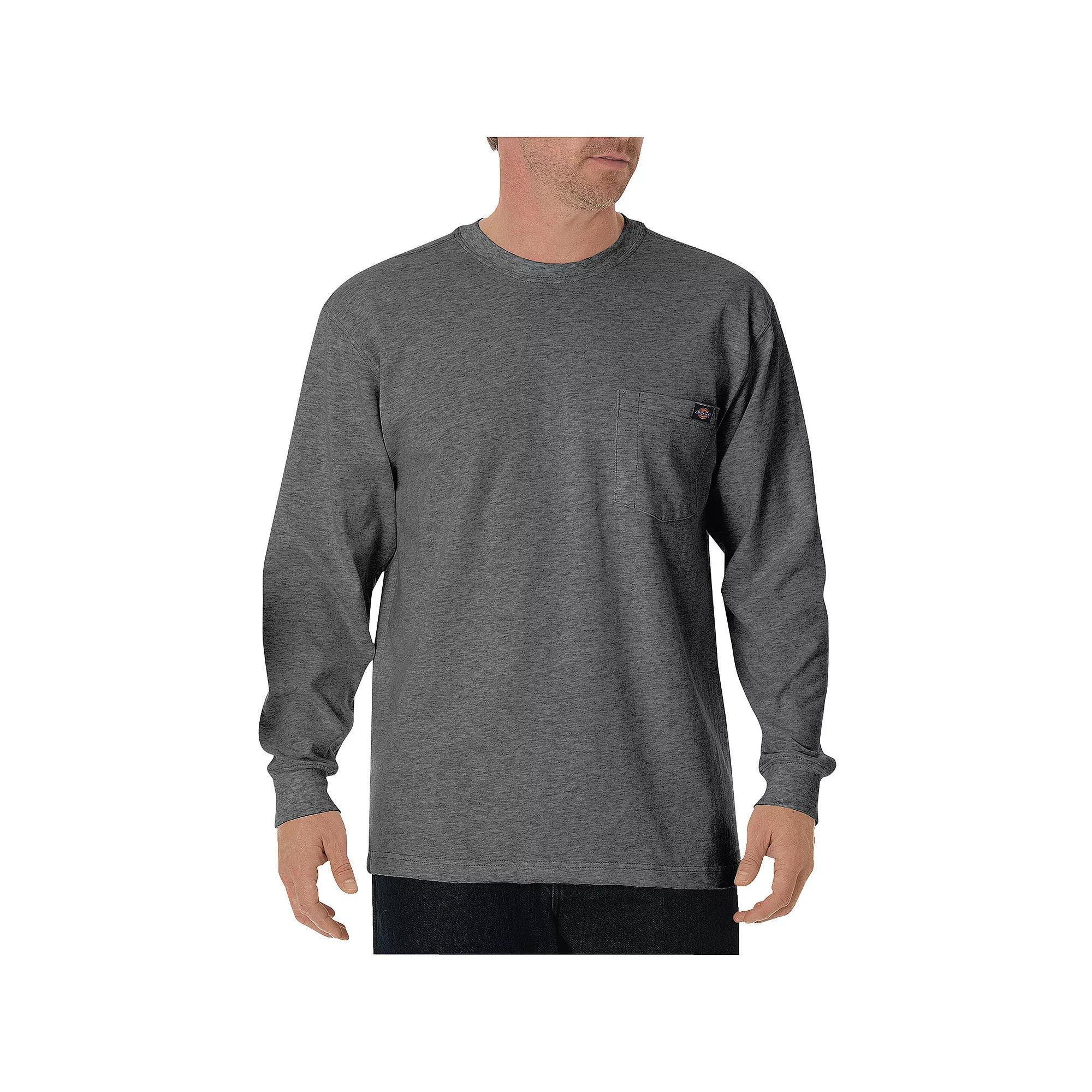 Men's Dickies Heavyweight Crewneck Long Sleeve Tee, Size: XL, Gray Product Image