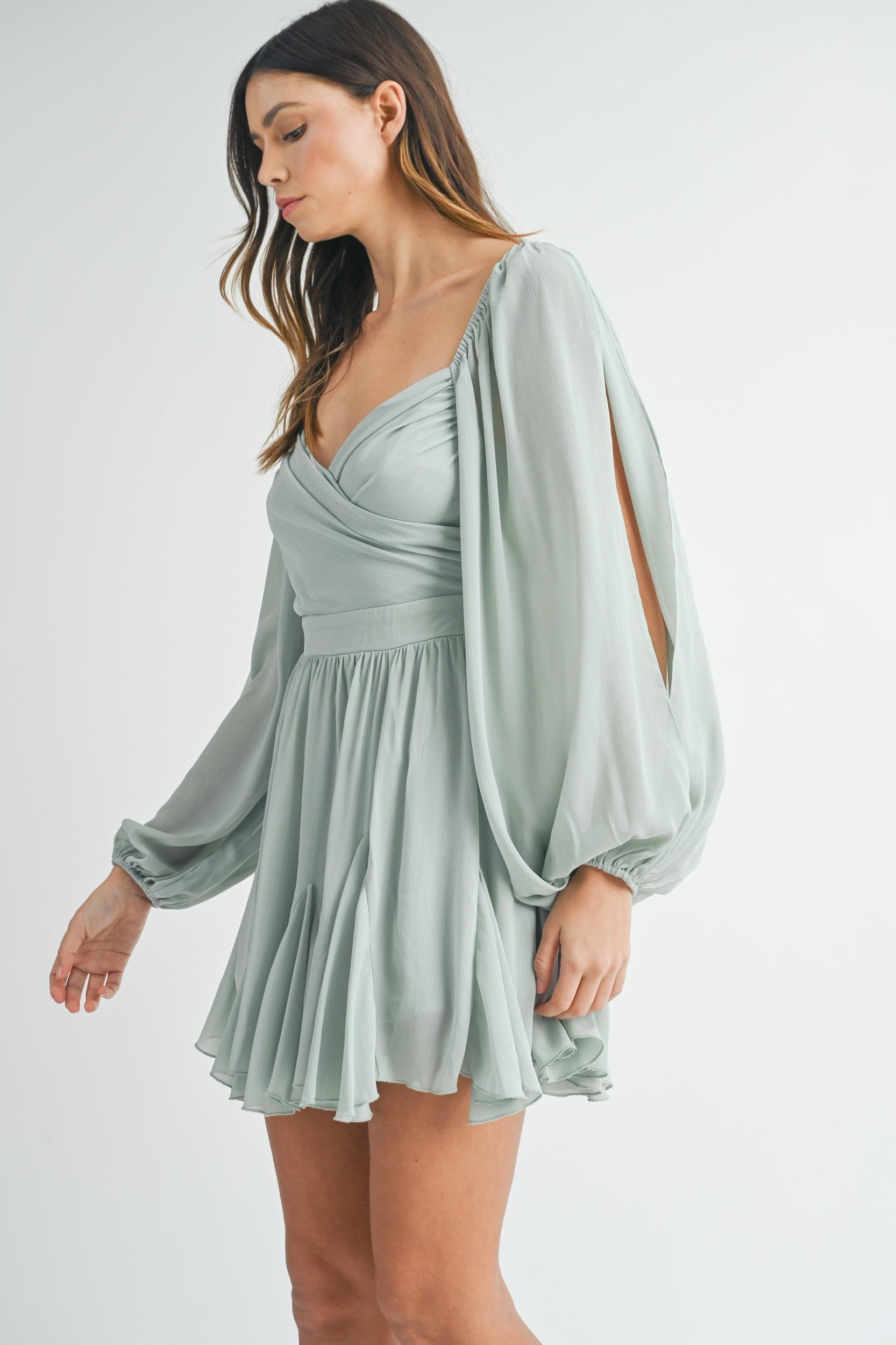 Back Lace Up Ruffle Mini Dress Product Image