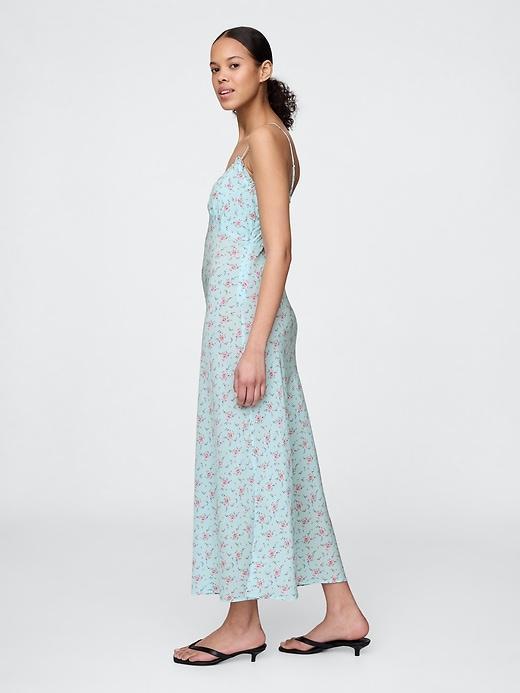Ruffle-Trim Maxi Slip Dress Product Image