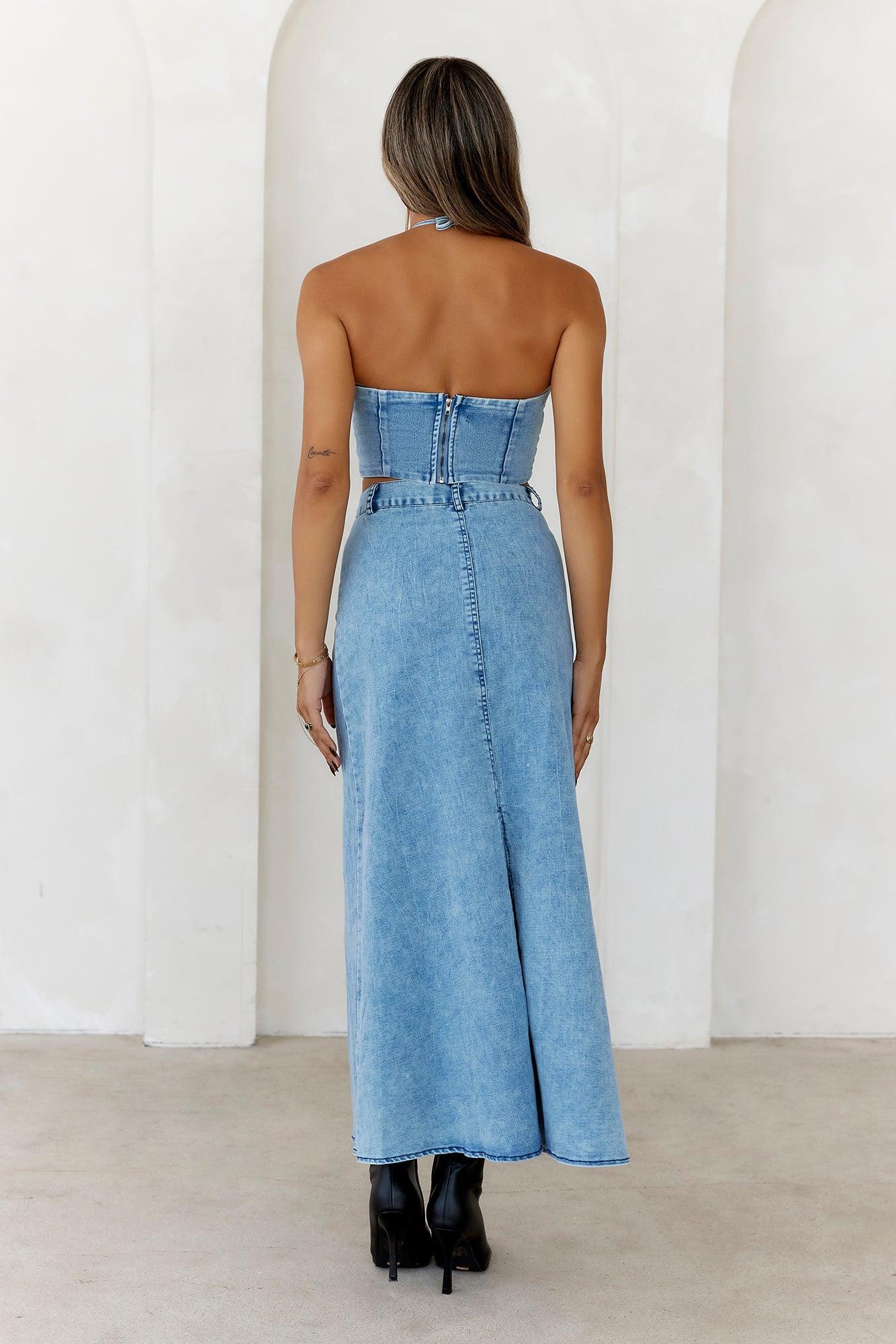 High-Definition Style Crop Top Denim Product Image