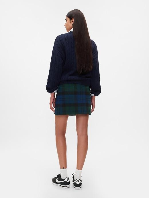 Plaid Wrap Mini Skirt Product Image