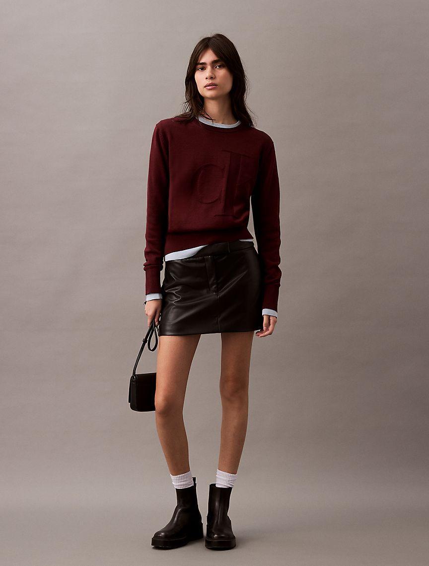 Smooth Cotton Relaxed Monogram Logo Sweater Product Image