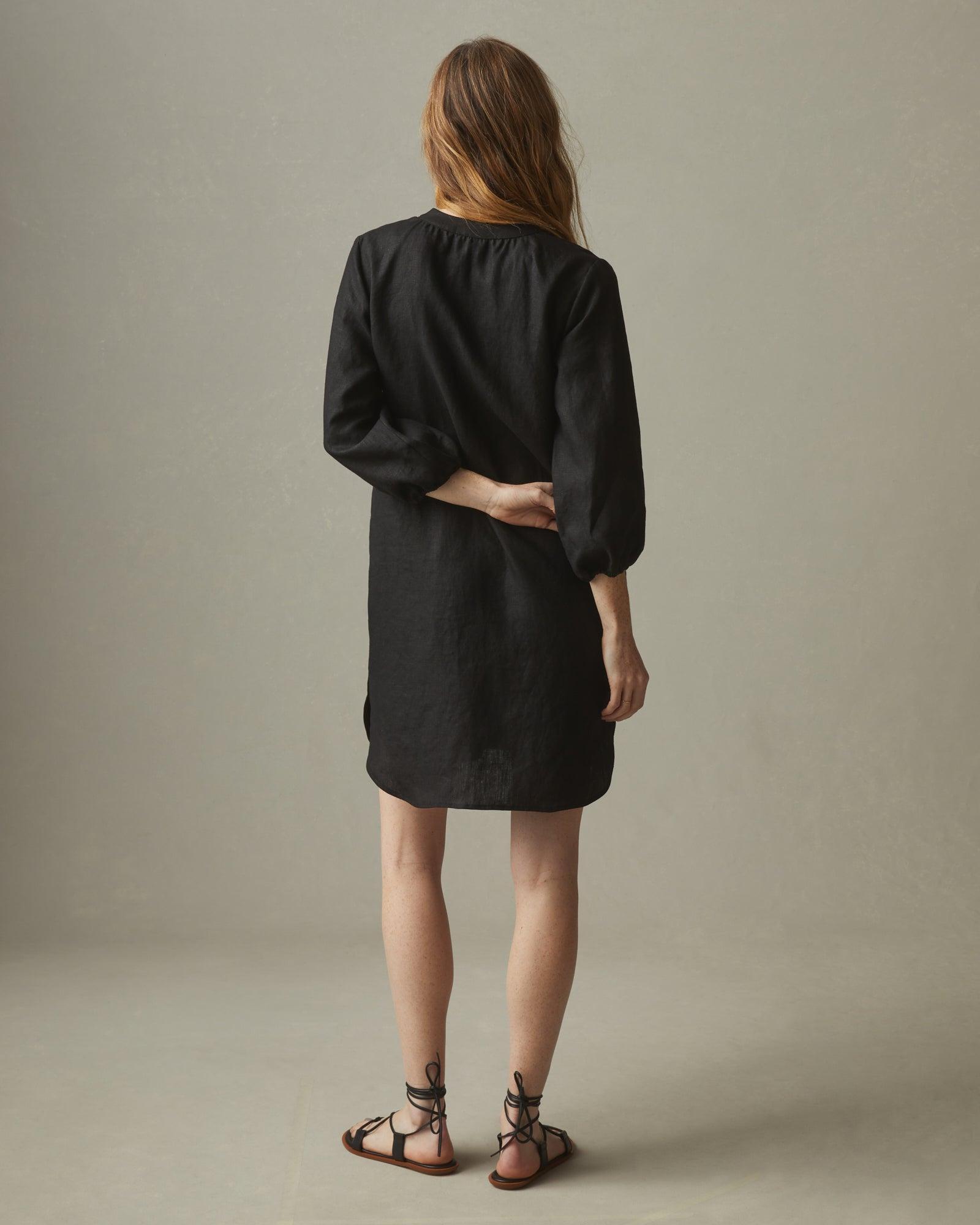 Women's Easy Linen Tunic Dress - Meteorite Female Product Image