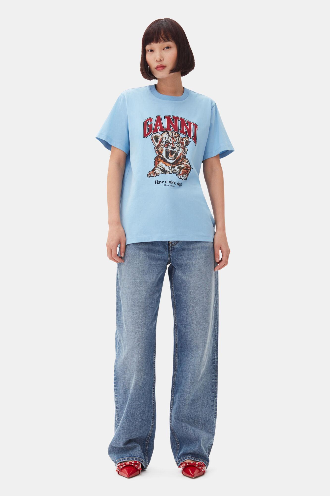 Blue Relaxed Jersey Tiger T-shirt Product Image