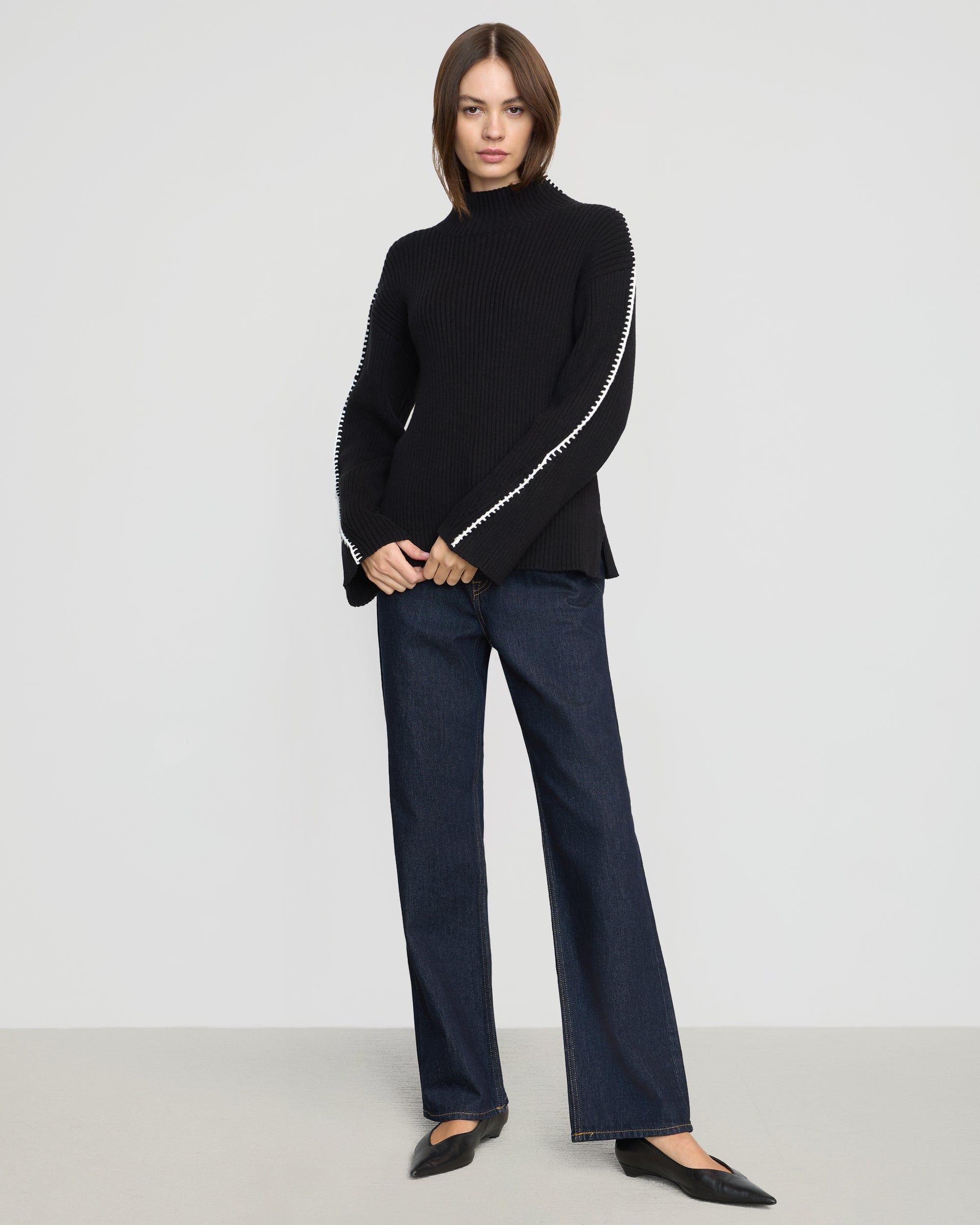 Aki Organic Cotton Contrast Stitch Sweater Product Image