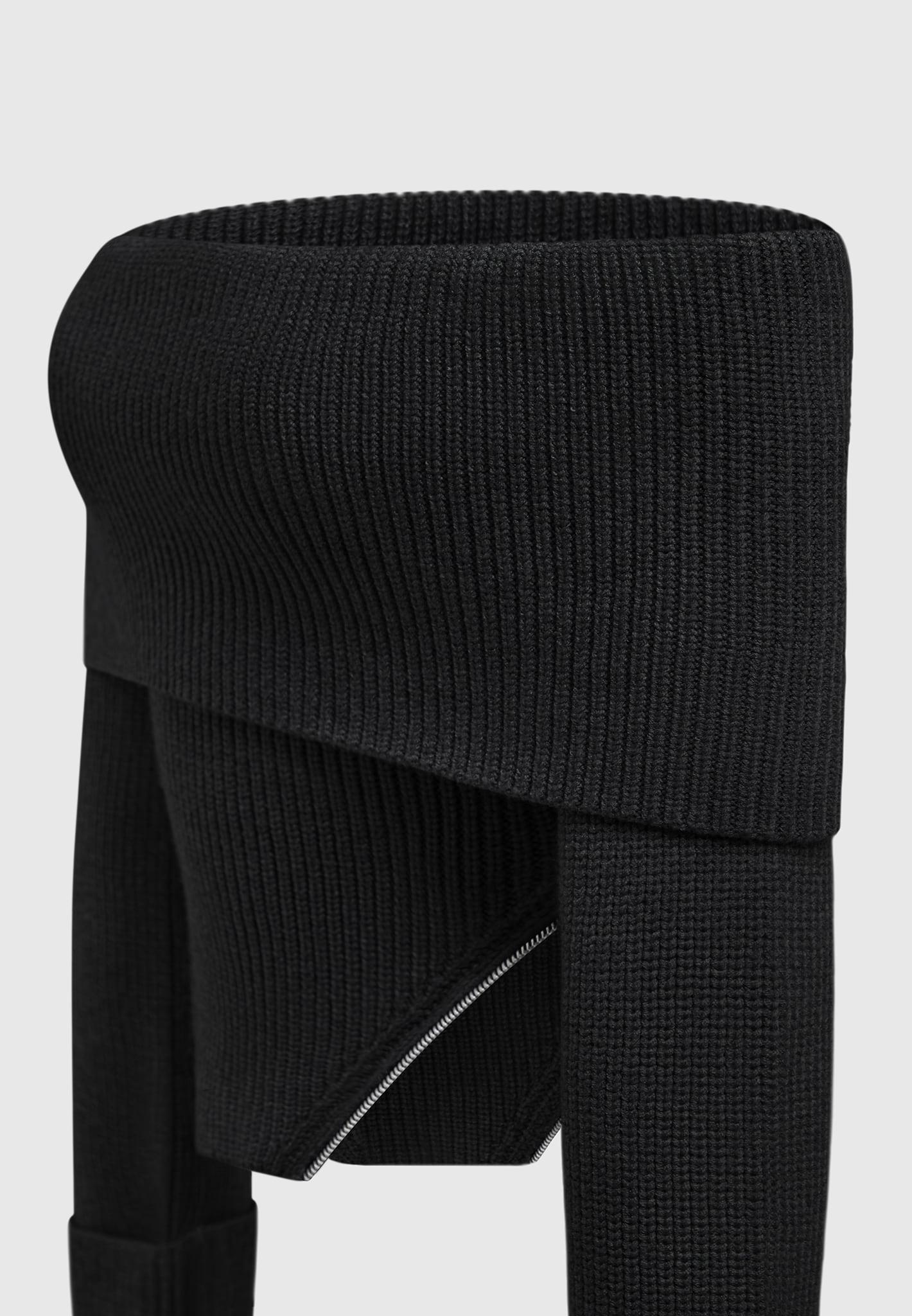 Zip Detail Knit Bandeau Top - Black Female Product Image