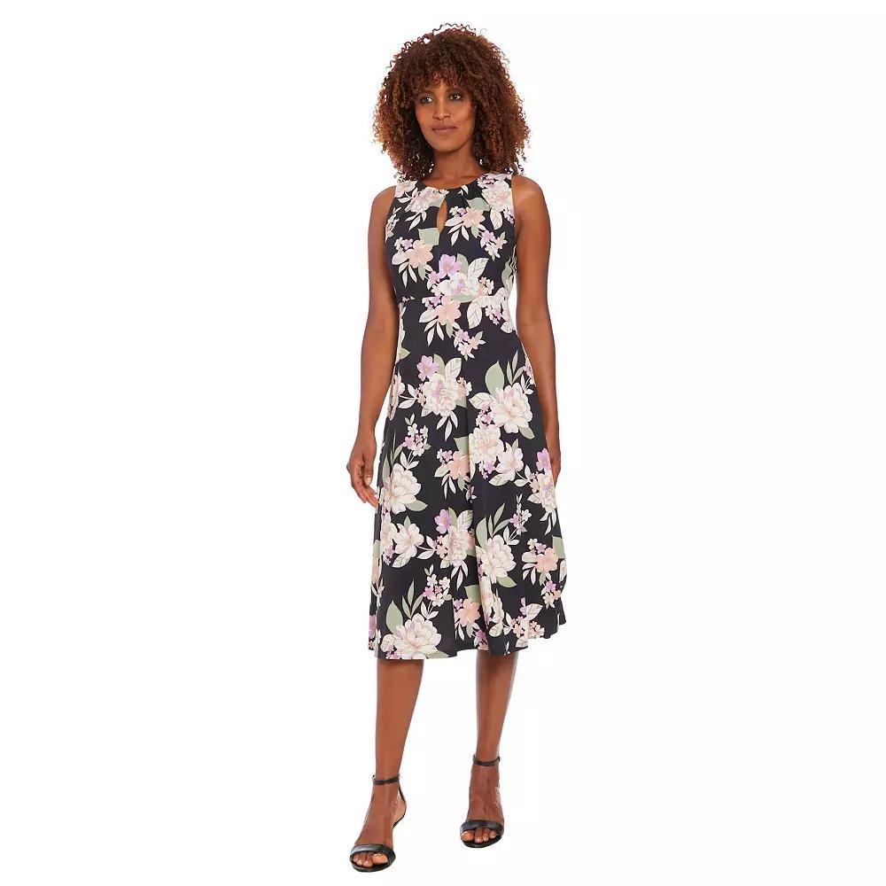 Women's London Times Empire Waist Fit & Flare Midi Dress, Size: 6, Black Team Product Image