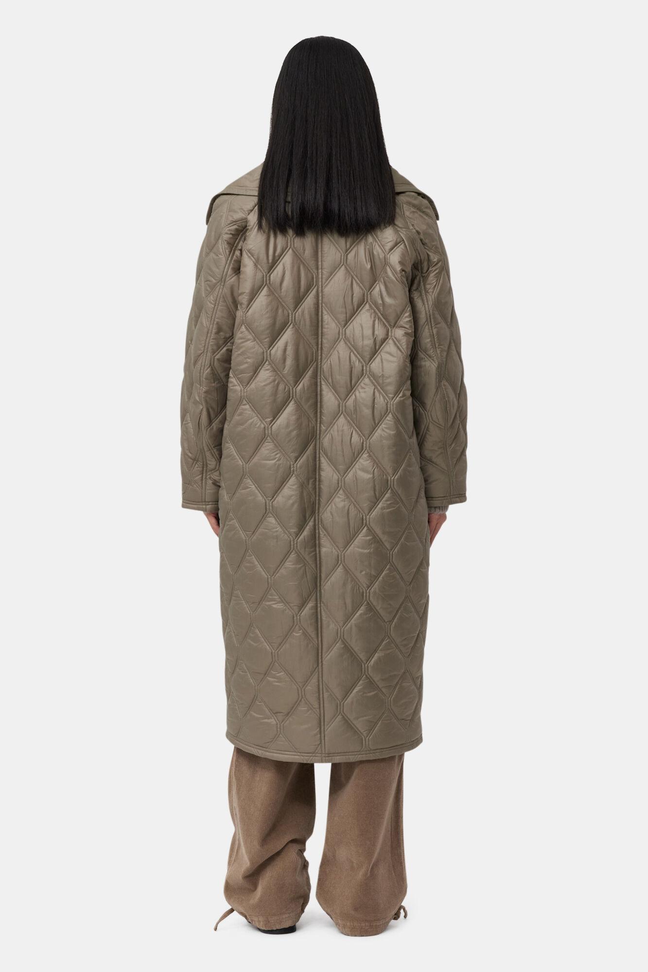 Brown Shiny Quilt Coat Product Image