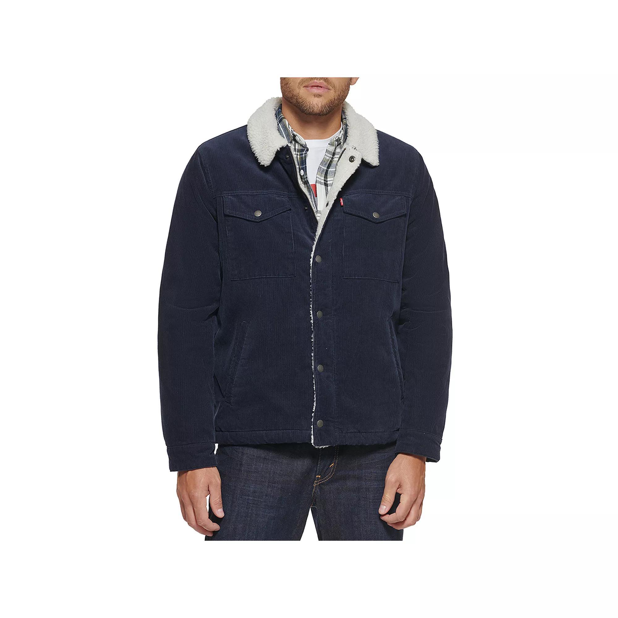 Mens Levis Corduroy Sherpa-Lined Jacket Blue Product Image
