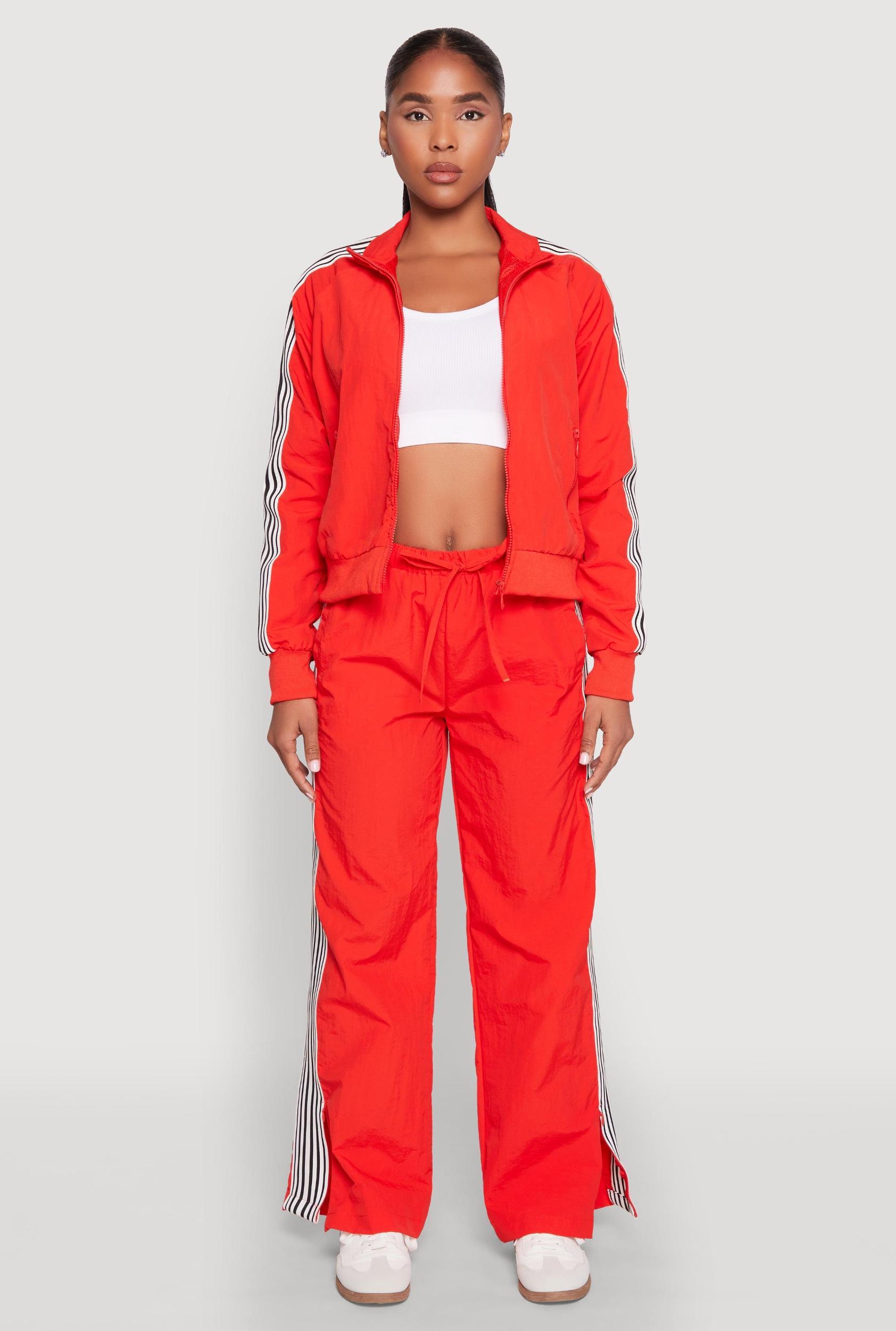 Womens Contrast Trim Slit Hem Track Pants Product Image