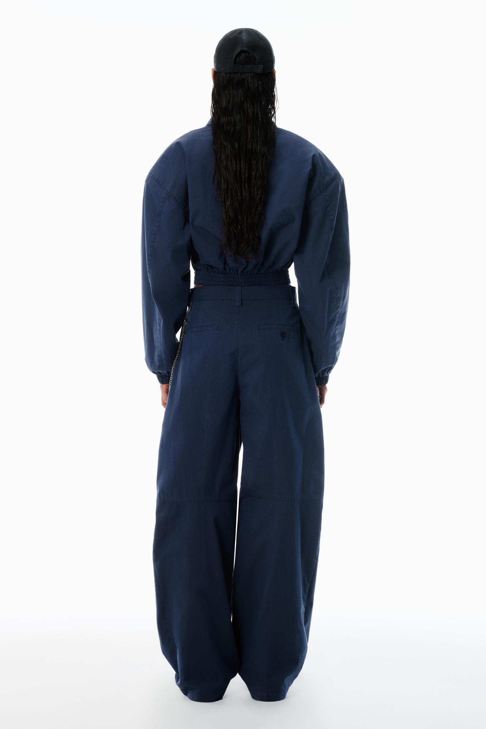 Blue Cotton-blend Harrington Jacket Product Image