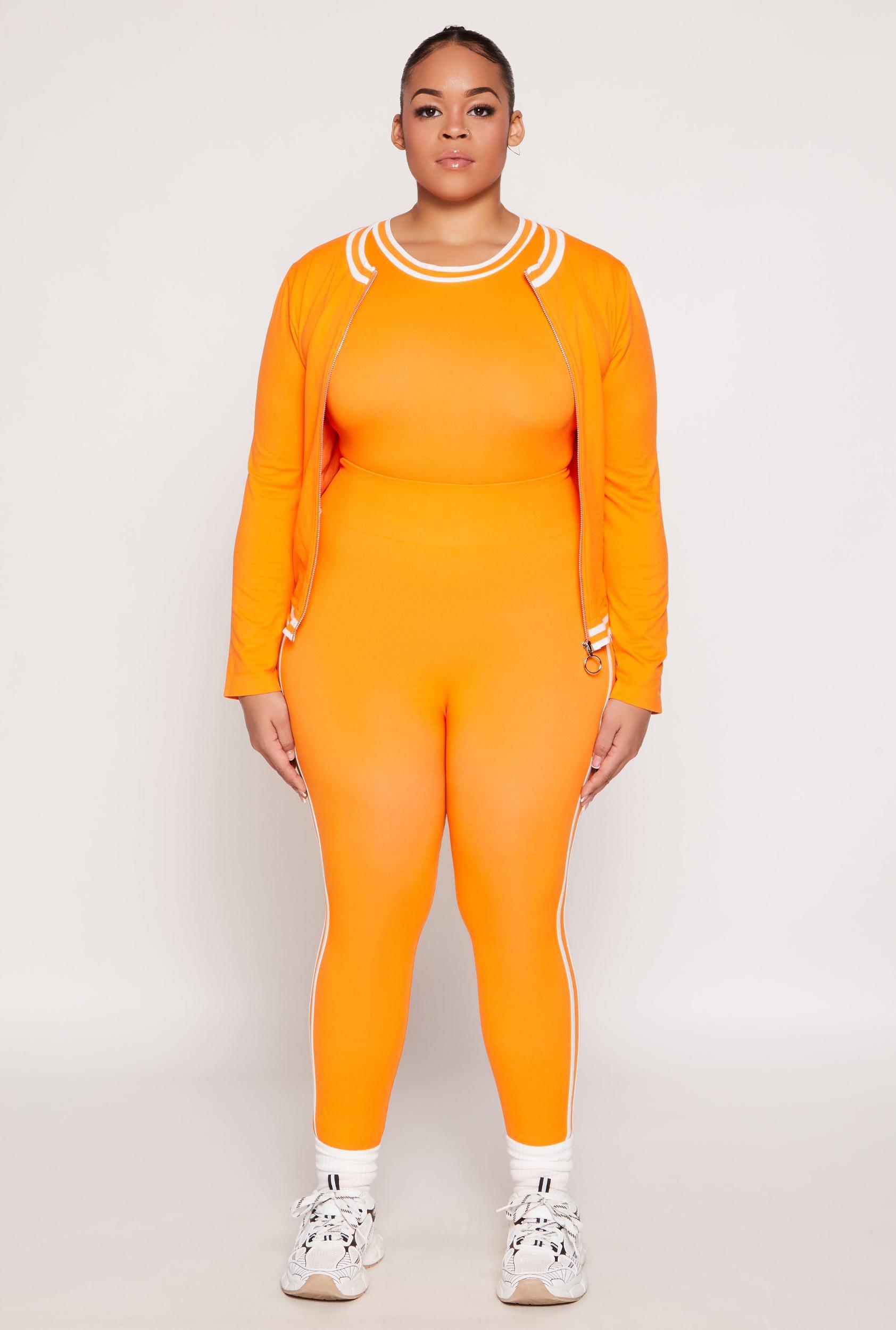 Womens Plus Size Seamless Varsity Stripe Leggings Product Image