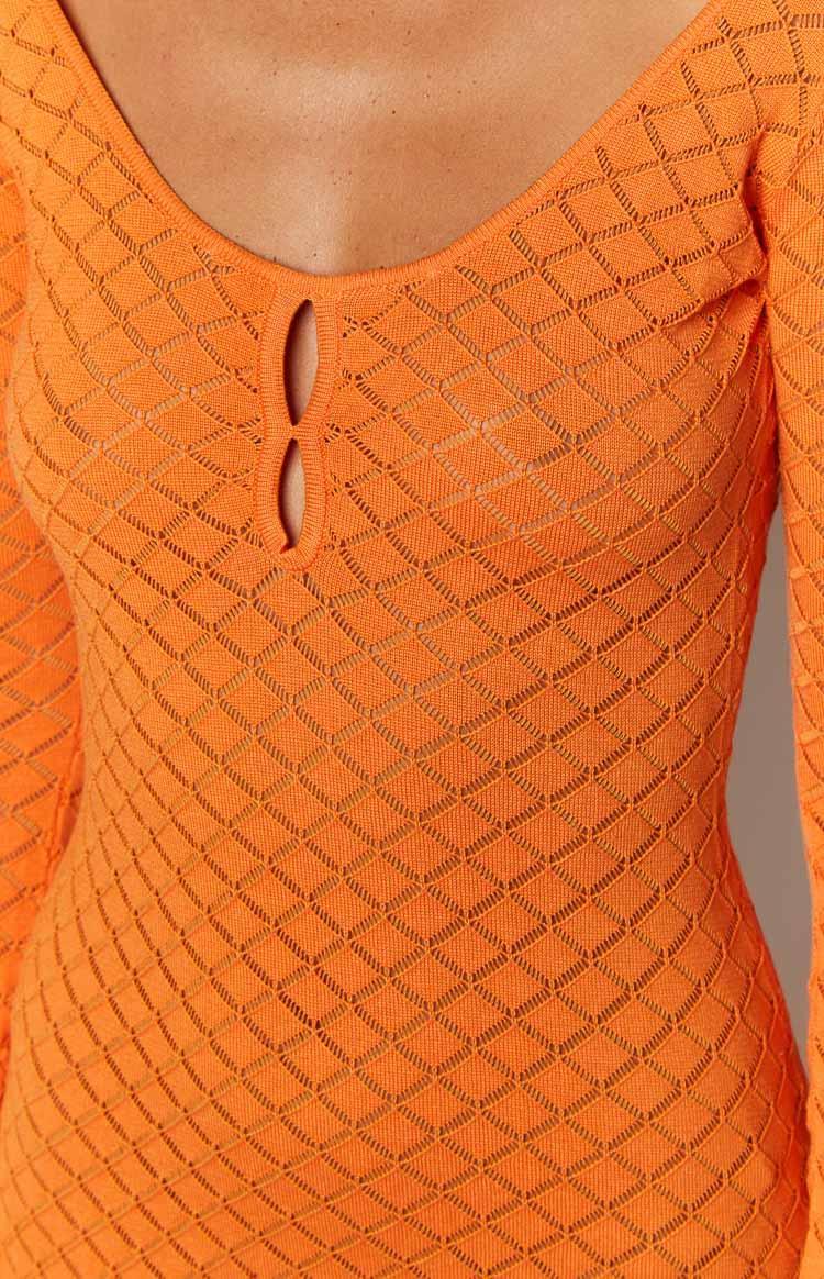 Celine Orange Knit Maxi Dress Product Image
